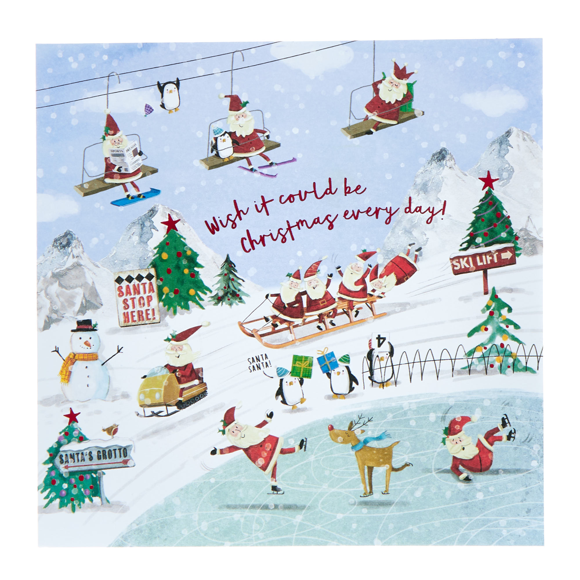 16 Charity Christmas Cards - Cute Santa (2 Designs)