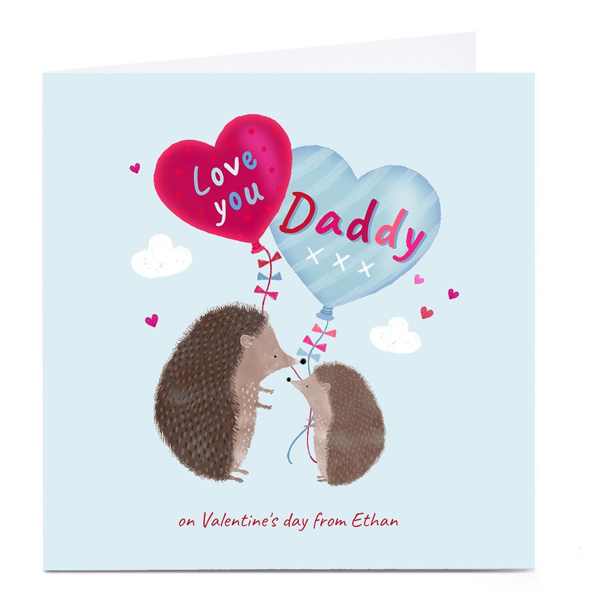 Personalised Kerry Spurling Valentine's Day Card - Daddy Hedgehog