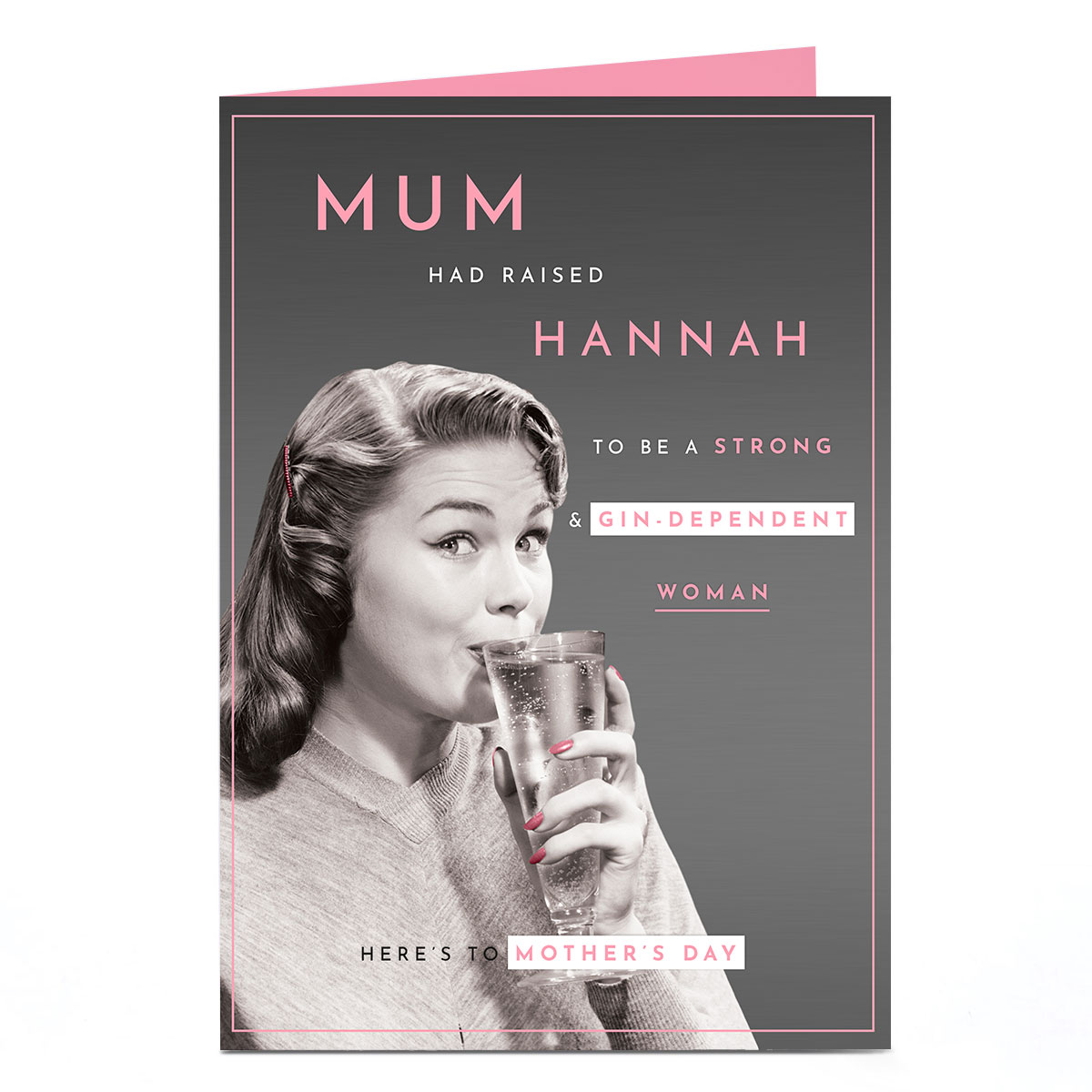 Personalised Mother's Day Card - Gin-dependent Woman