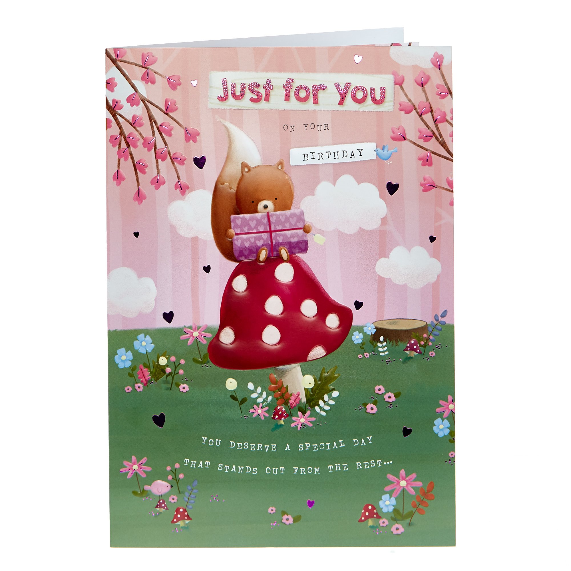 Birthday Card - Squirrel On A Toadstool
