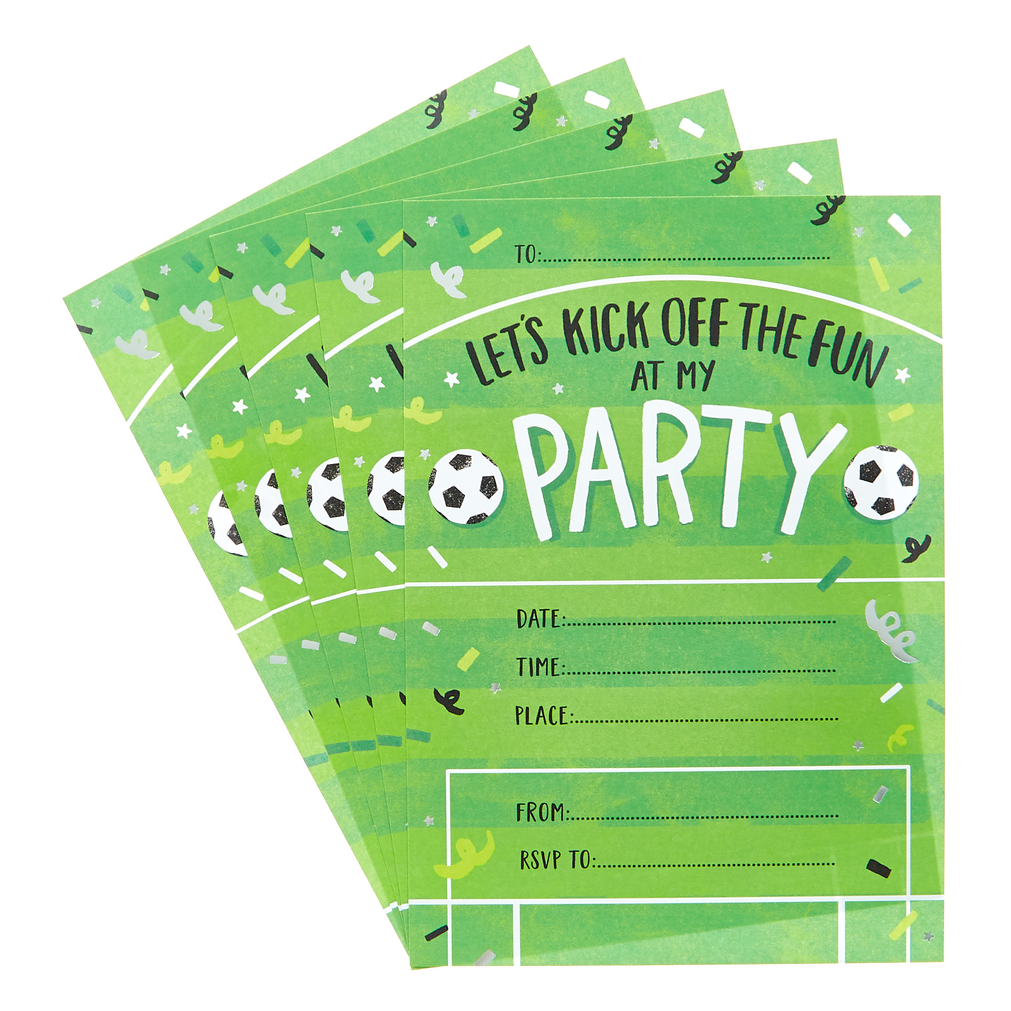 Personalised Football Birthday Party Invitations N108