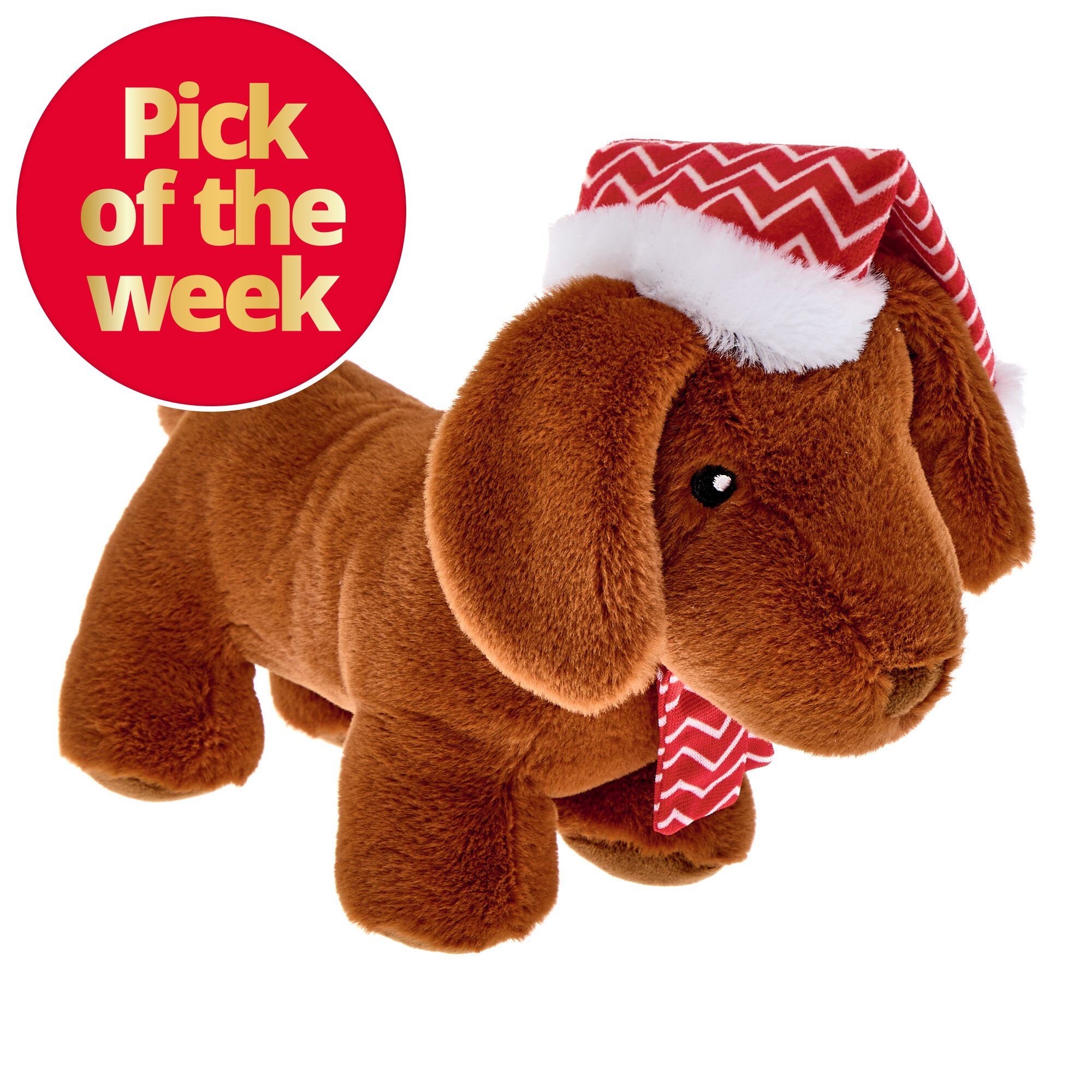 Medium Sausage Dog With Scarf & Hat Soft Toy