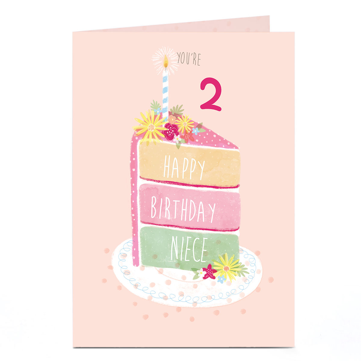 Personalised Editable Age Birthday Card - Piece Of Cake Niece
