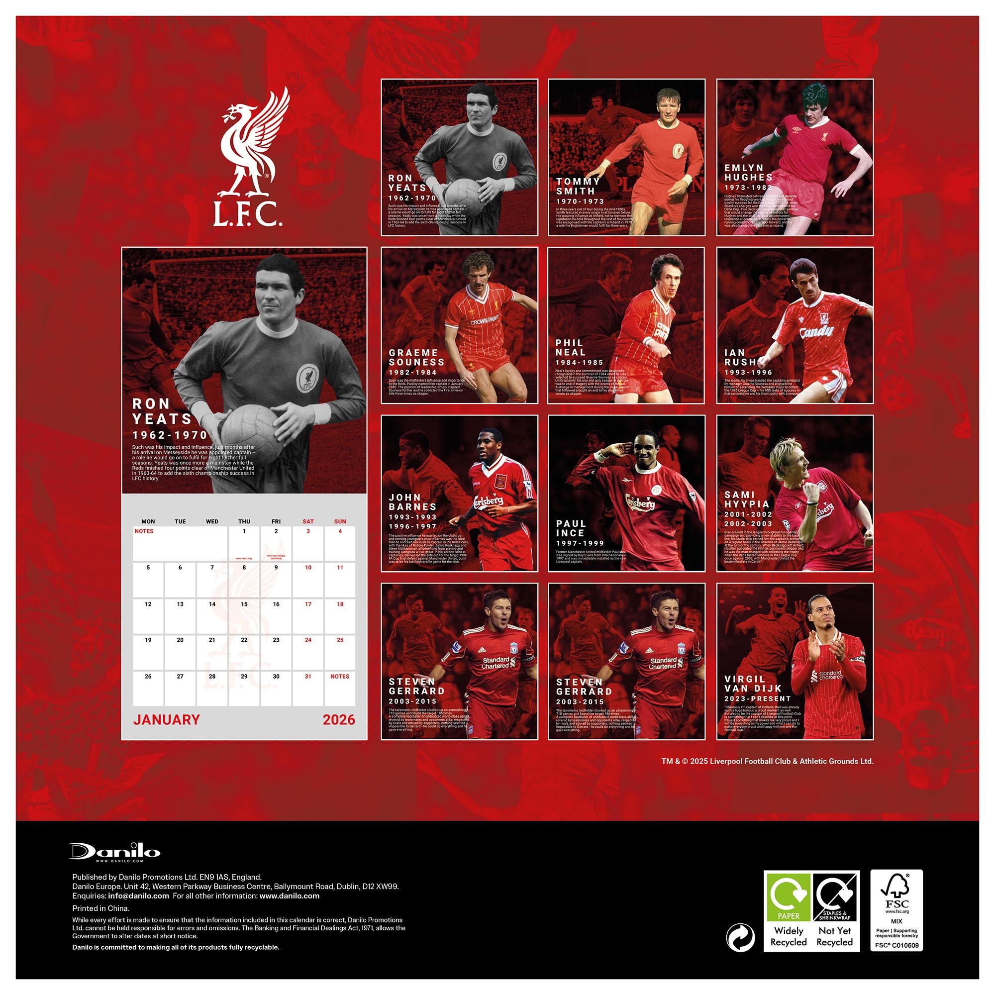 Liverpool FC 2026 Calendar & Diary Musical Gift Box