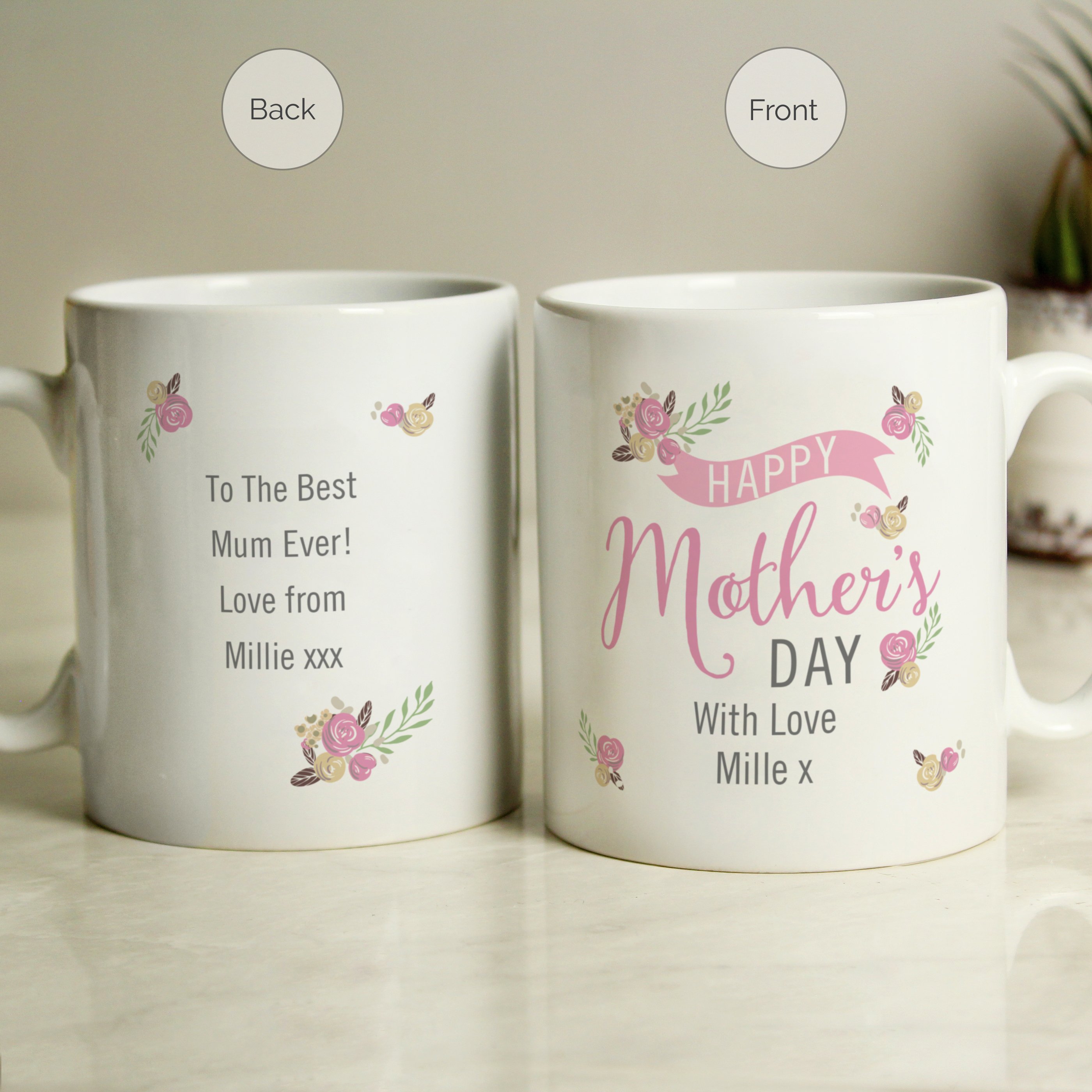 Personalised Floral Bouquet Mothers Day Mug