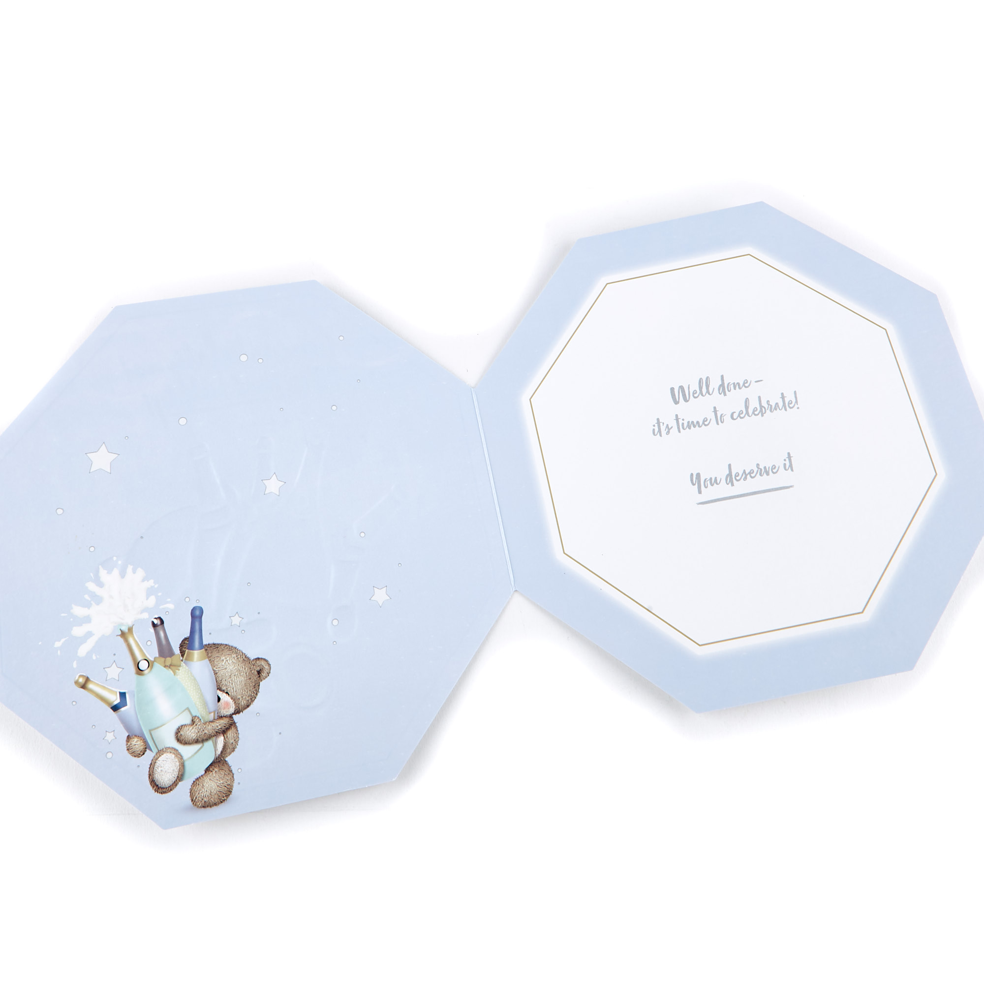 Platinum Collection Hugs Bear Congratulations Card - Pop That Bubbly