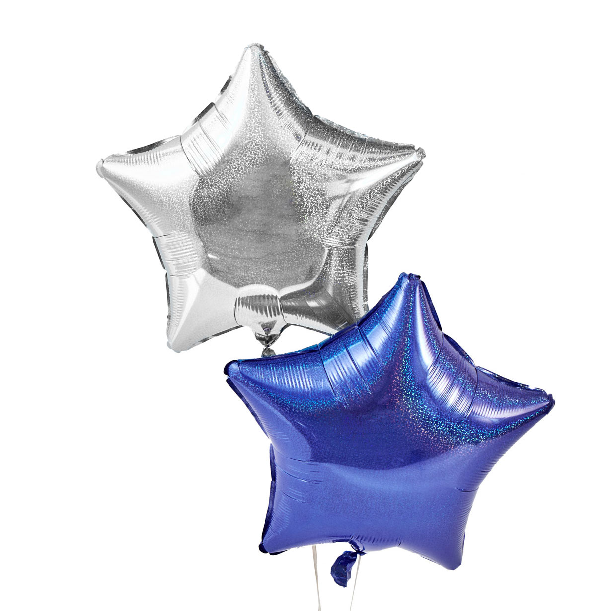 Blue & Silver Display Inflated Balloon Arrangement