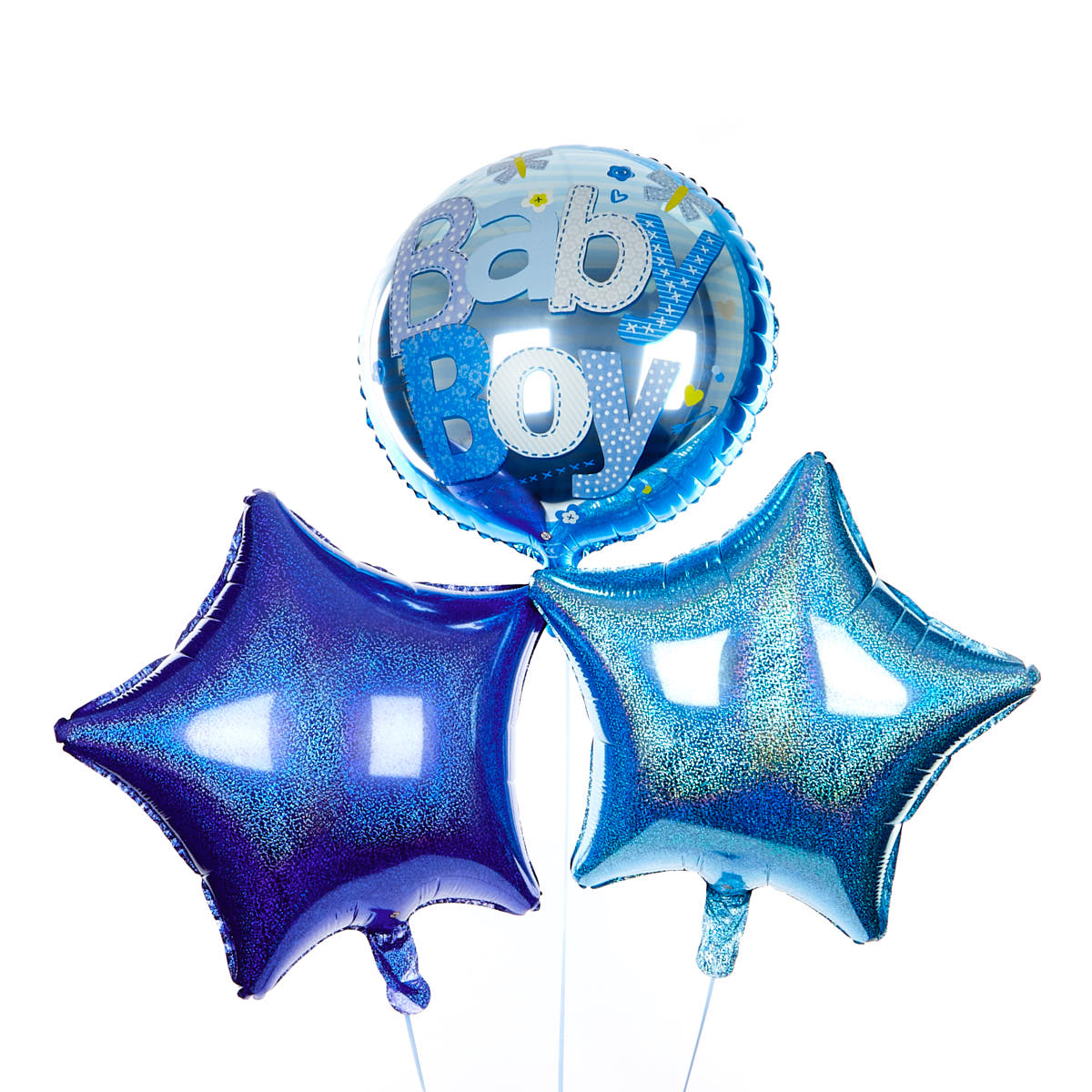 Blue Baby Boy Balloon Bouquet - DELIVERED INFLATED!