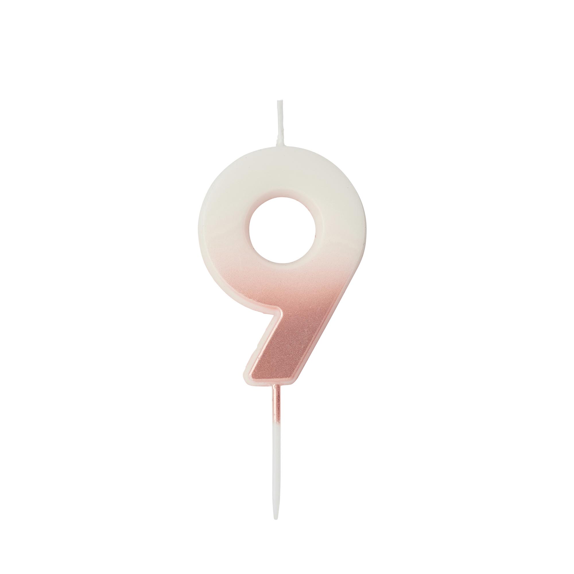 Rose Gold Ombre Number Cake Candle (0-9)