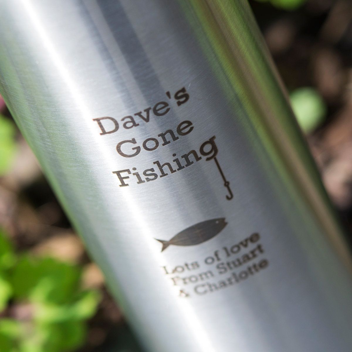Personalised Engraved Stainless Steel Vacuum Flask - Gone Fishing