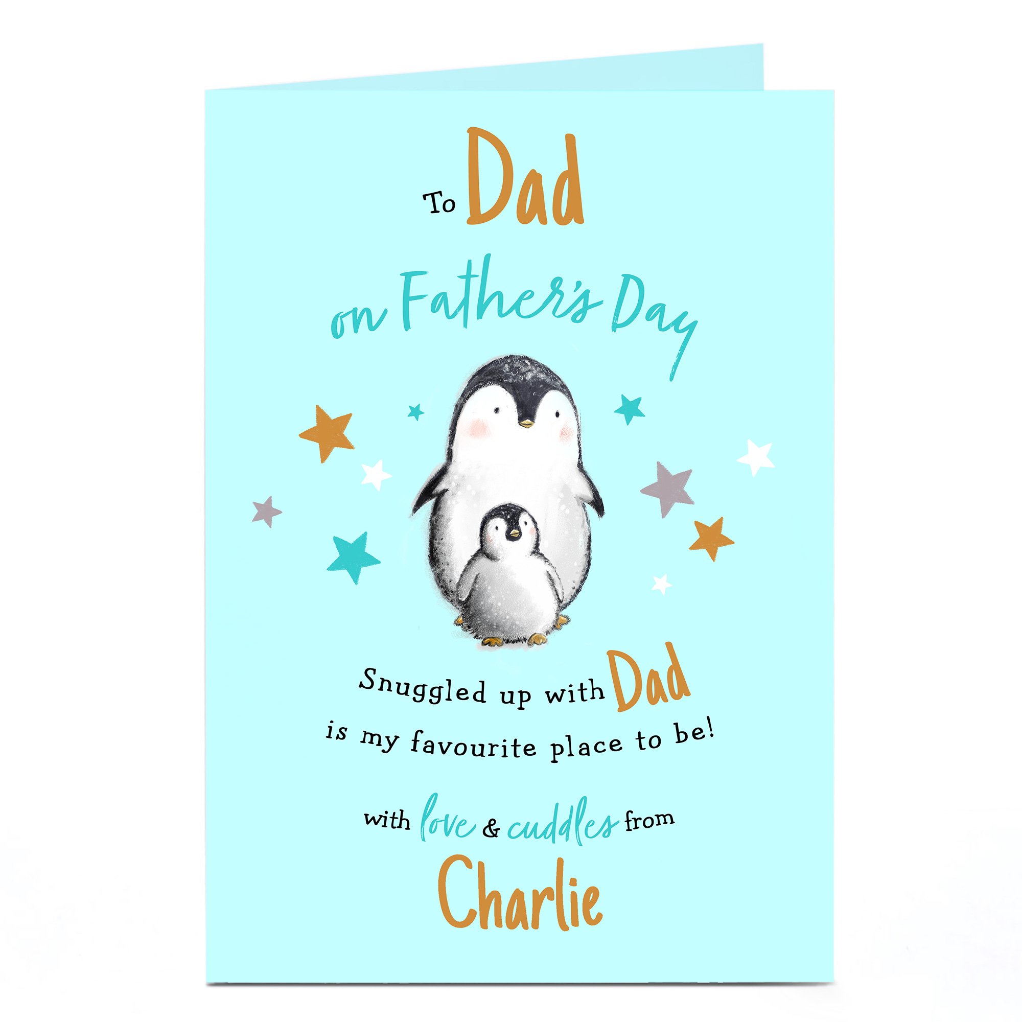 Personalised Father's Day Card - Penguin Dad