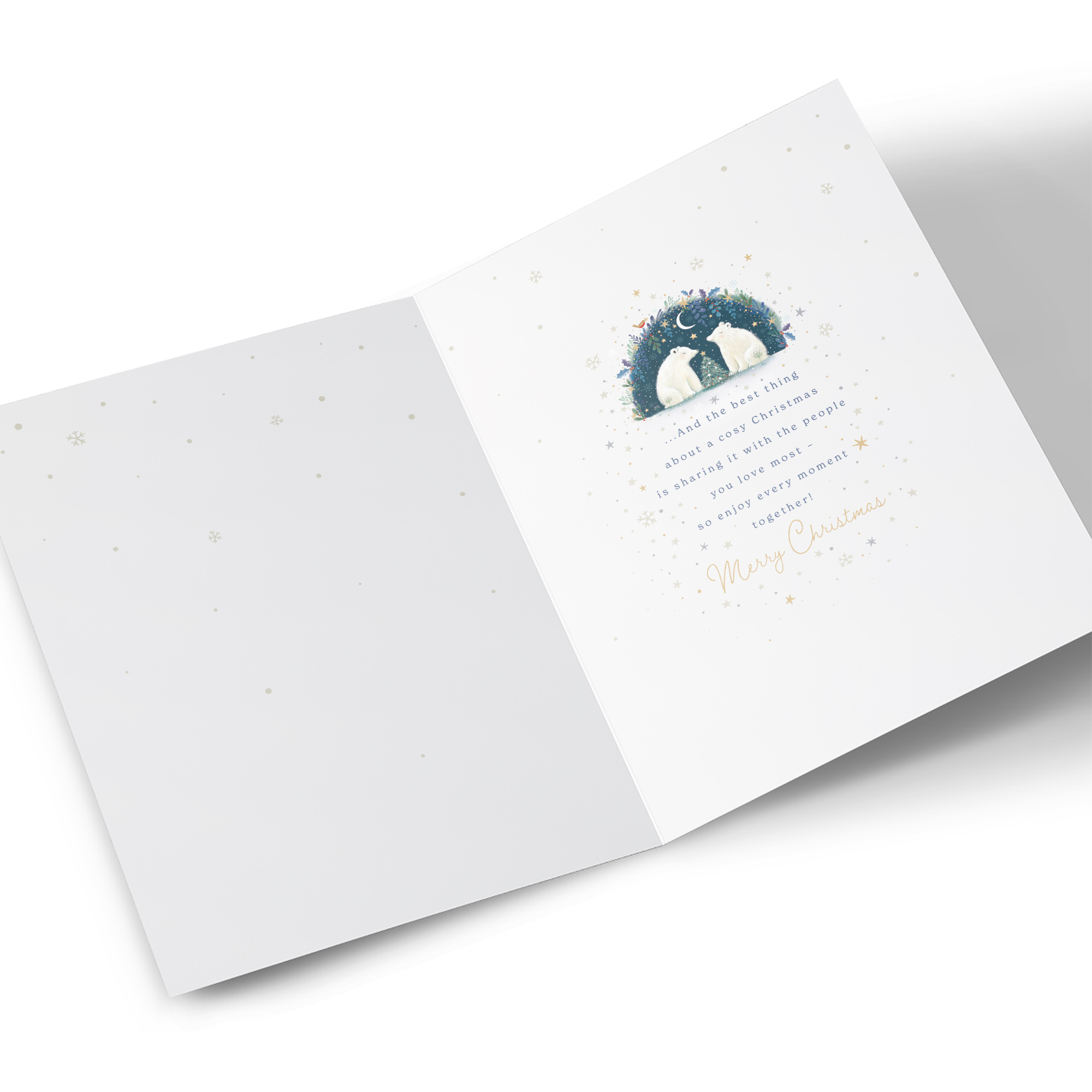 Christmas Card - Warmth To Winter Polar Bears, Mam & Dad