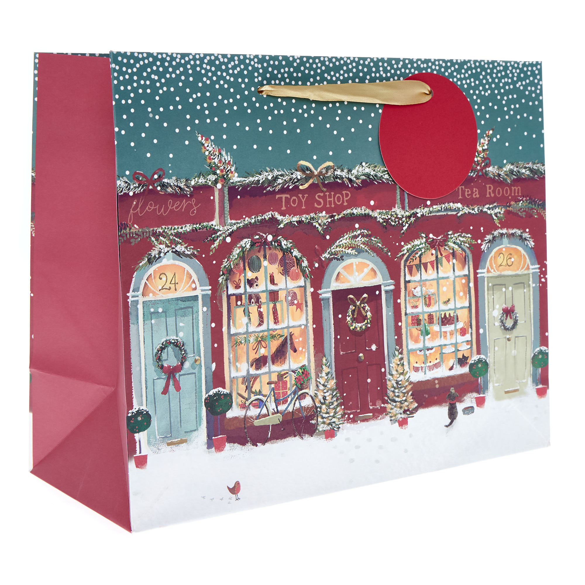 Large Landscape Festive Shop Fronts Gift Bag