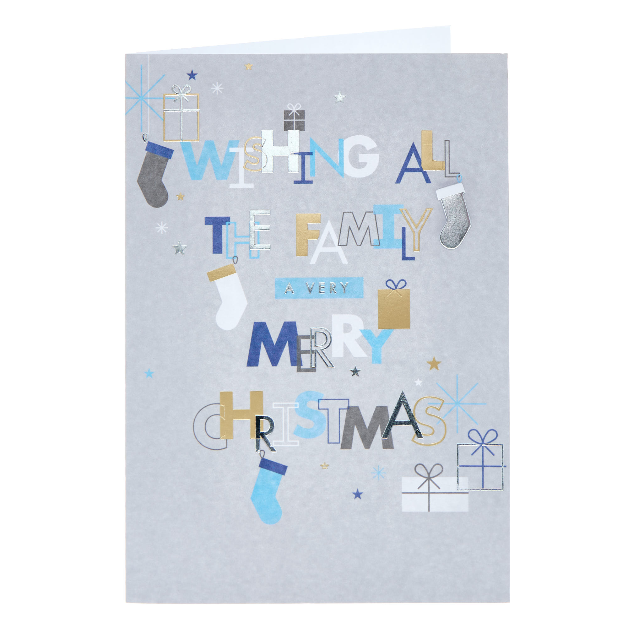 To All The Family Stockings & Gifts Christmas Card
