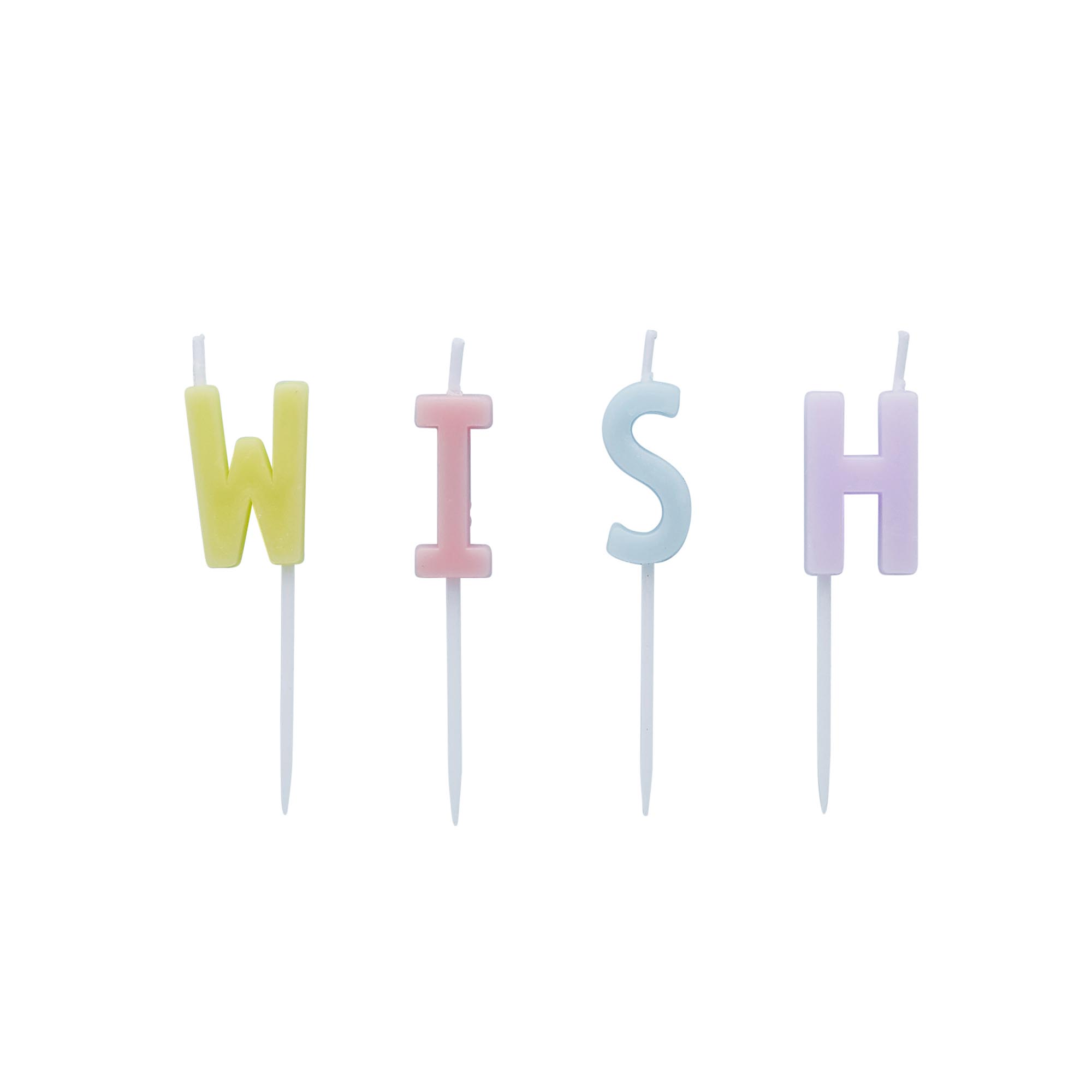 Pastel Wish Cake Candles - Pack of 4