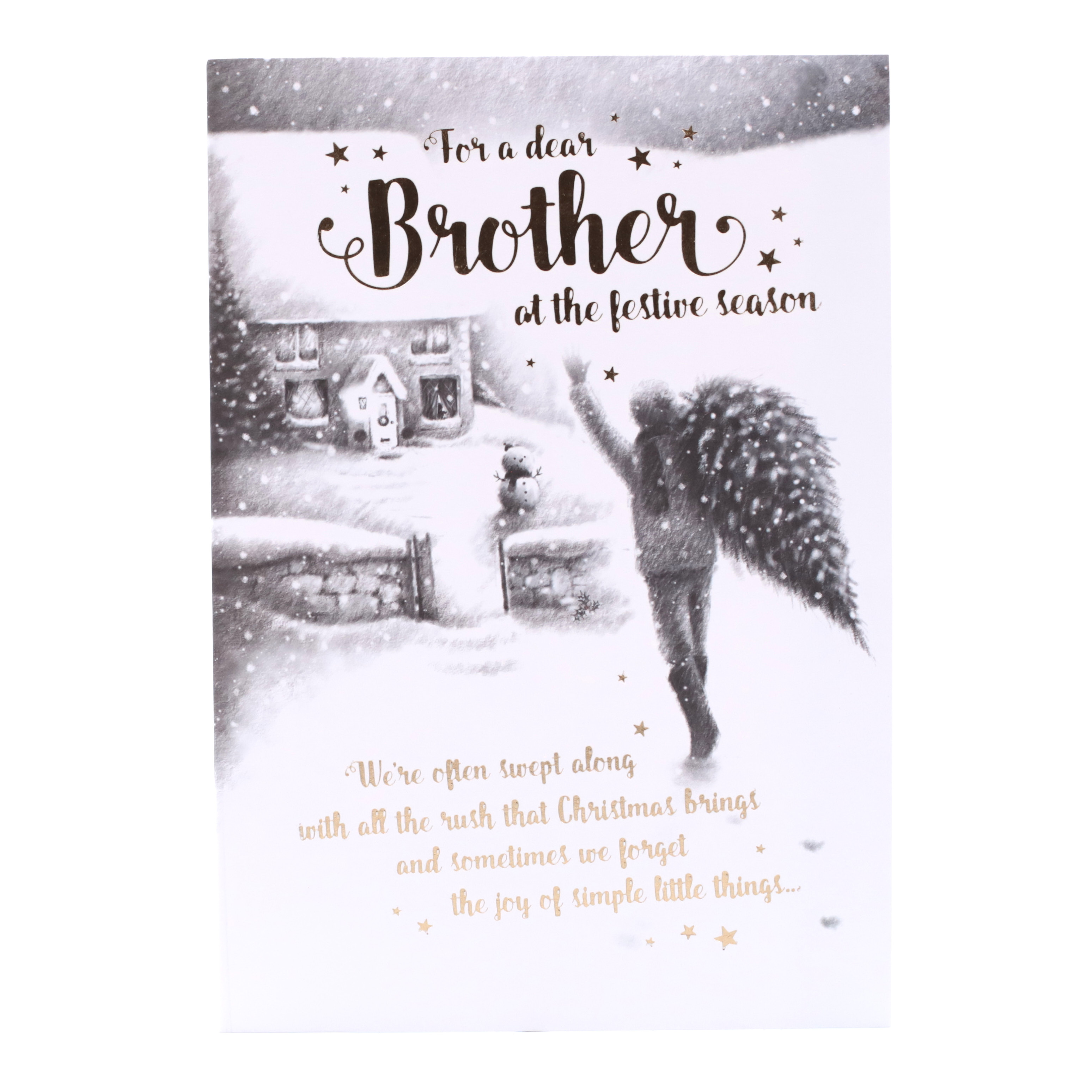 Christmas Card - Dear Brother, Traditional Snowman