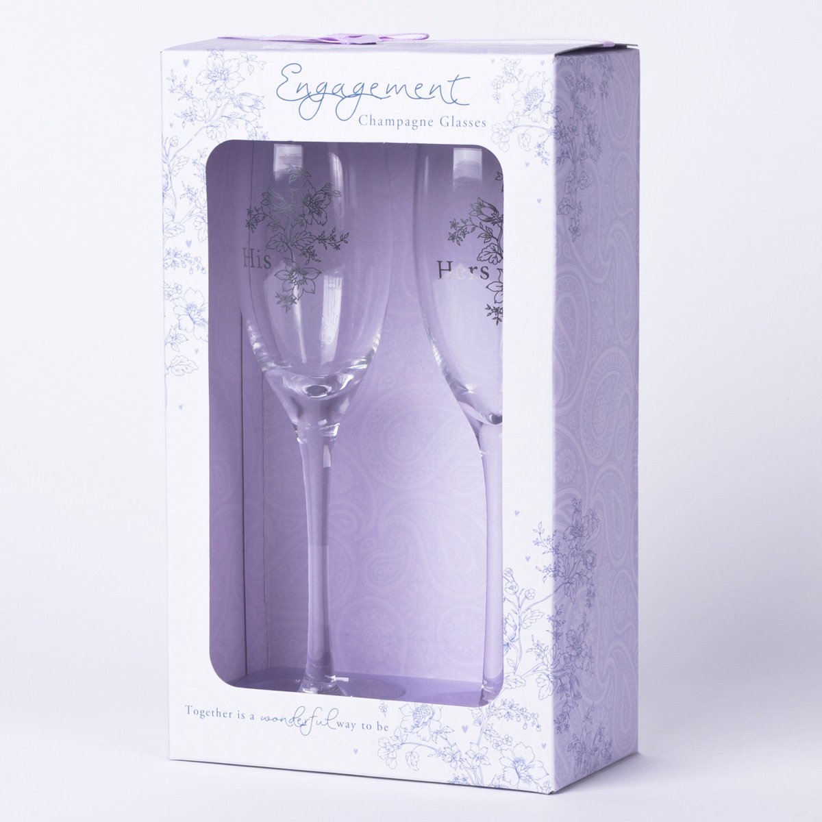 Engagement His & Hers Champagne Glass Set