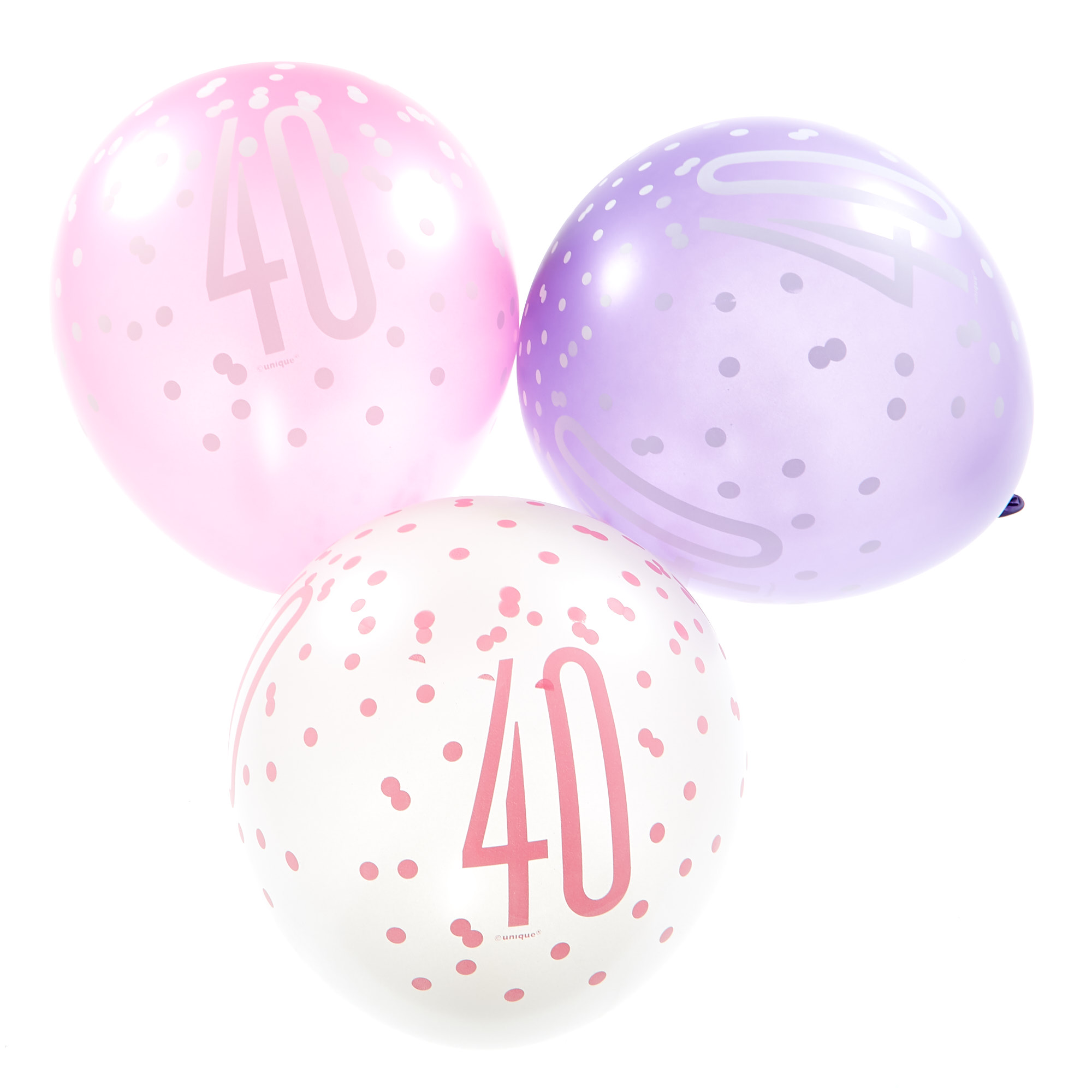 Pink 40th Birthday Party Accessories - 6 Pieces 