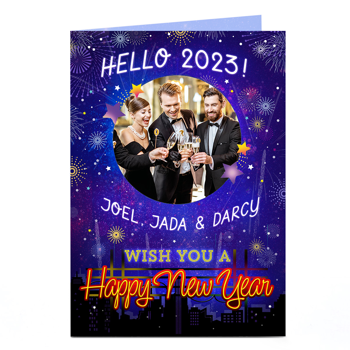 Personalised Studio New Year Fixes Photo Card - Wish you a HNY