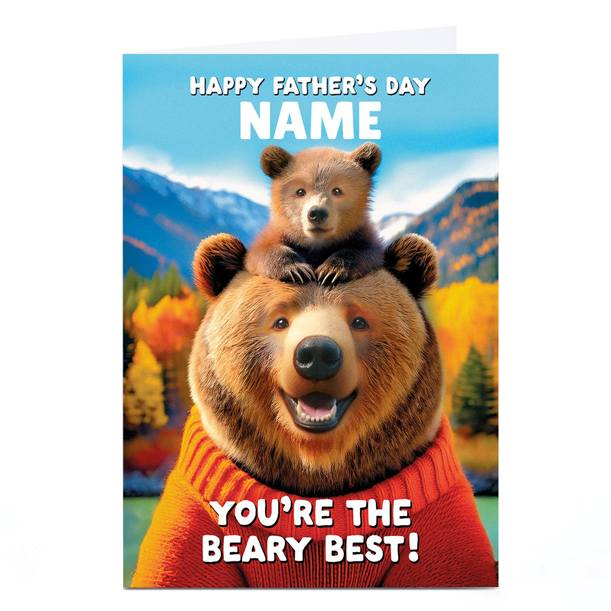 Personalised Father's Day Card - You're the Beary Best, Any Name