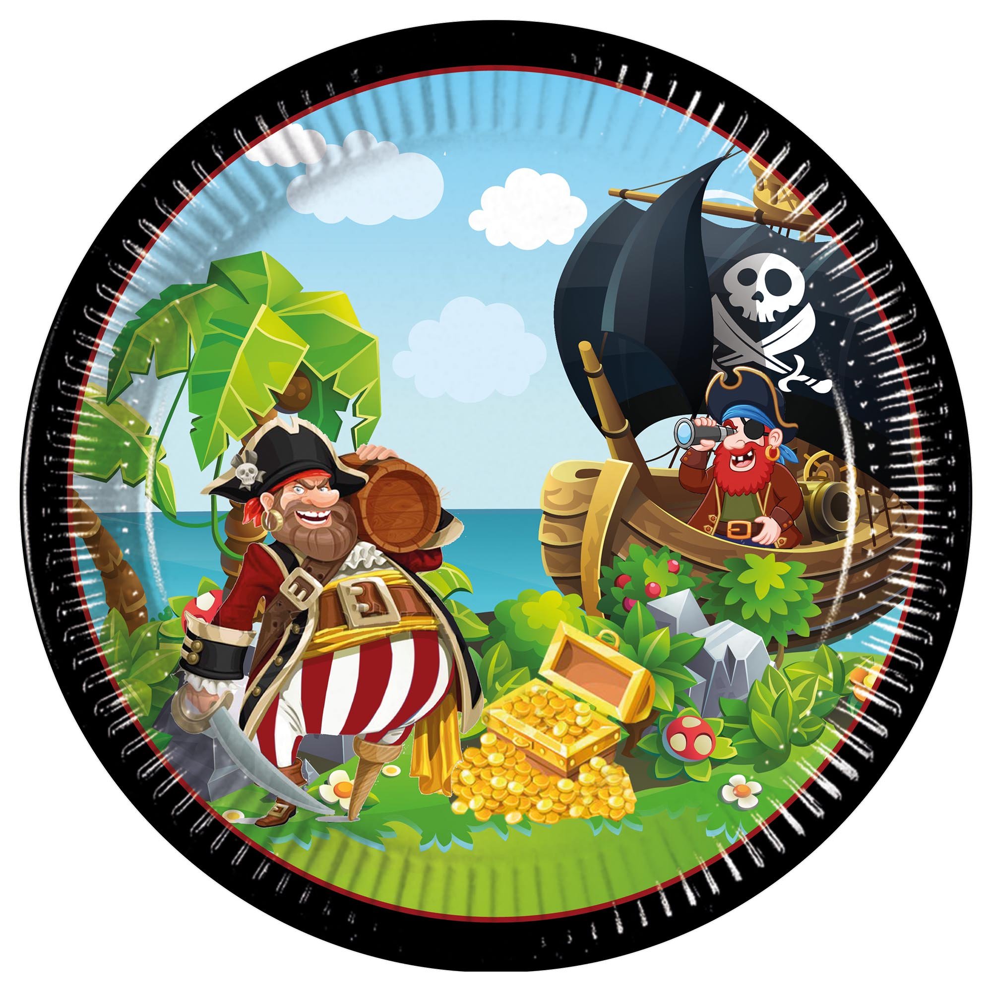 Island Pirates Party Tableware & Decorations Bundle - 16 Guests