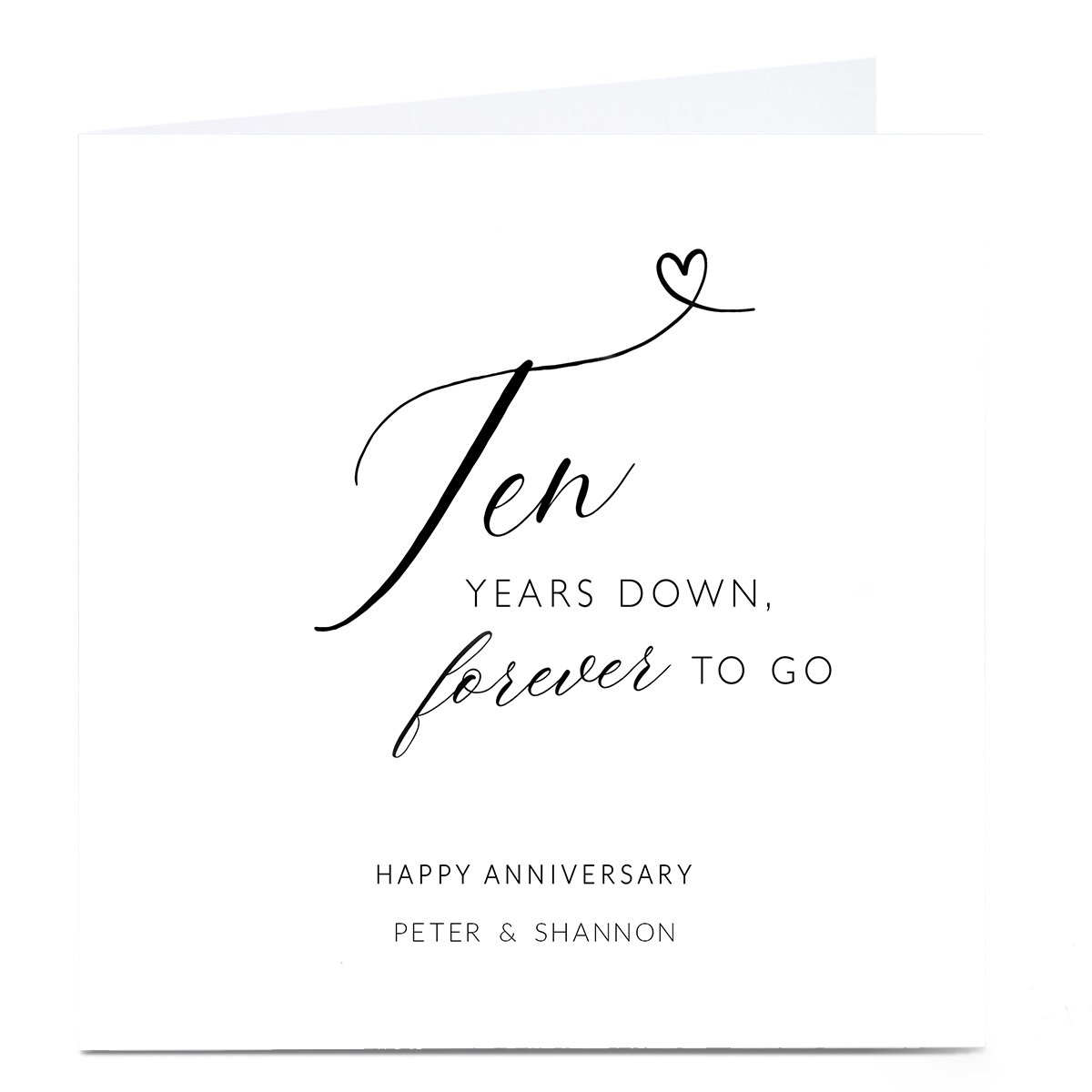 Personalised 10th Anniversary Card - Forever To Go