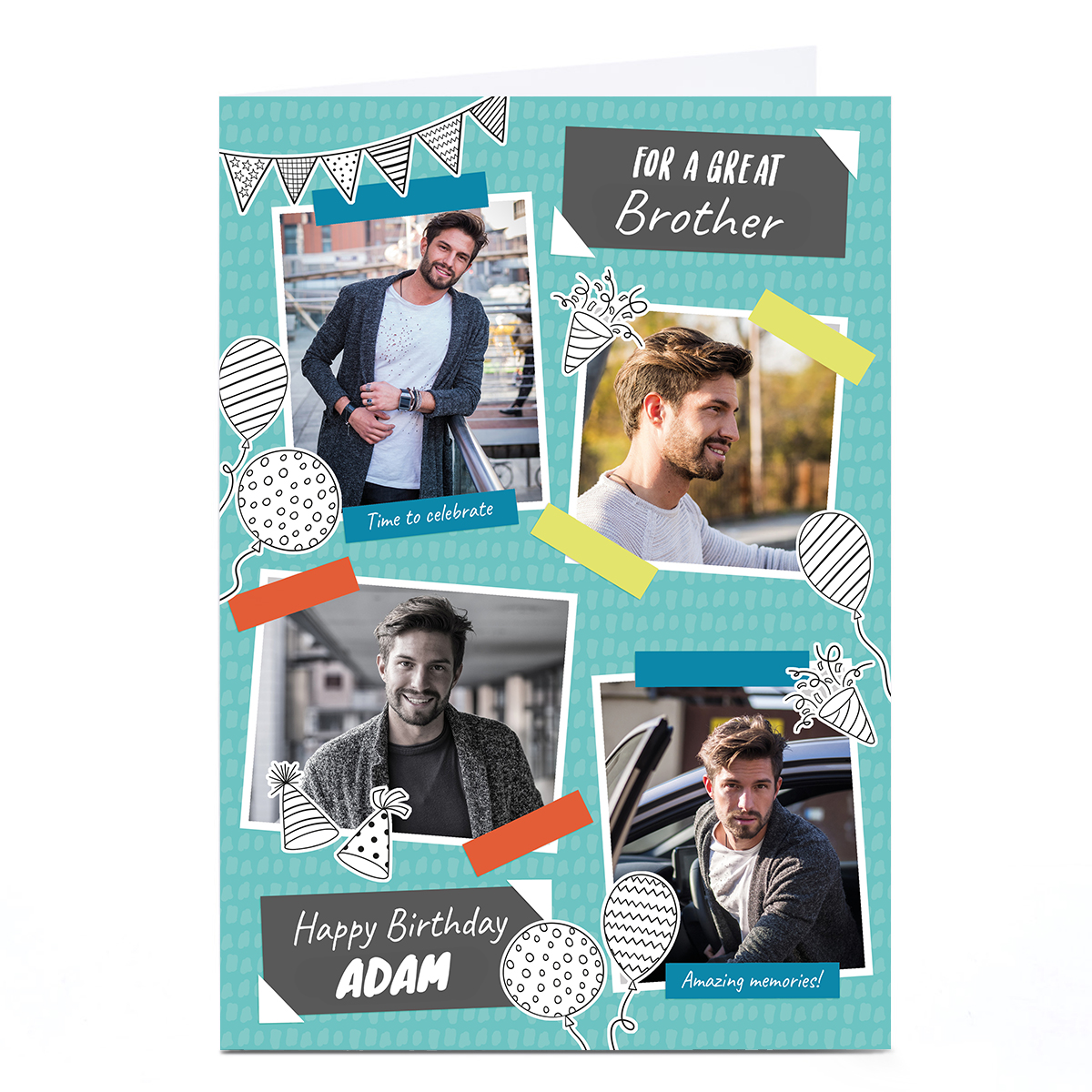 Photo Birthday Card Card - 4 Frames Brother