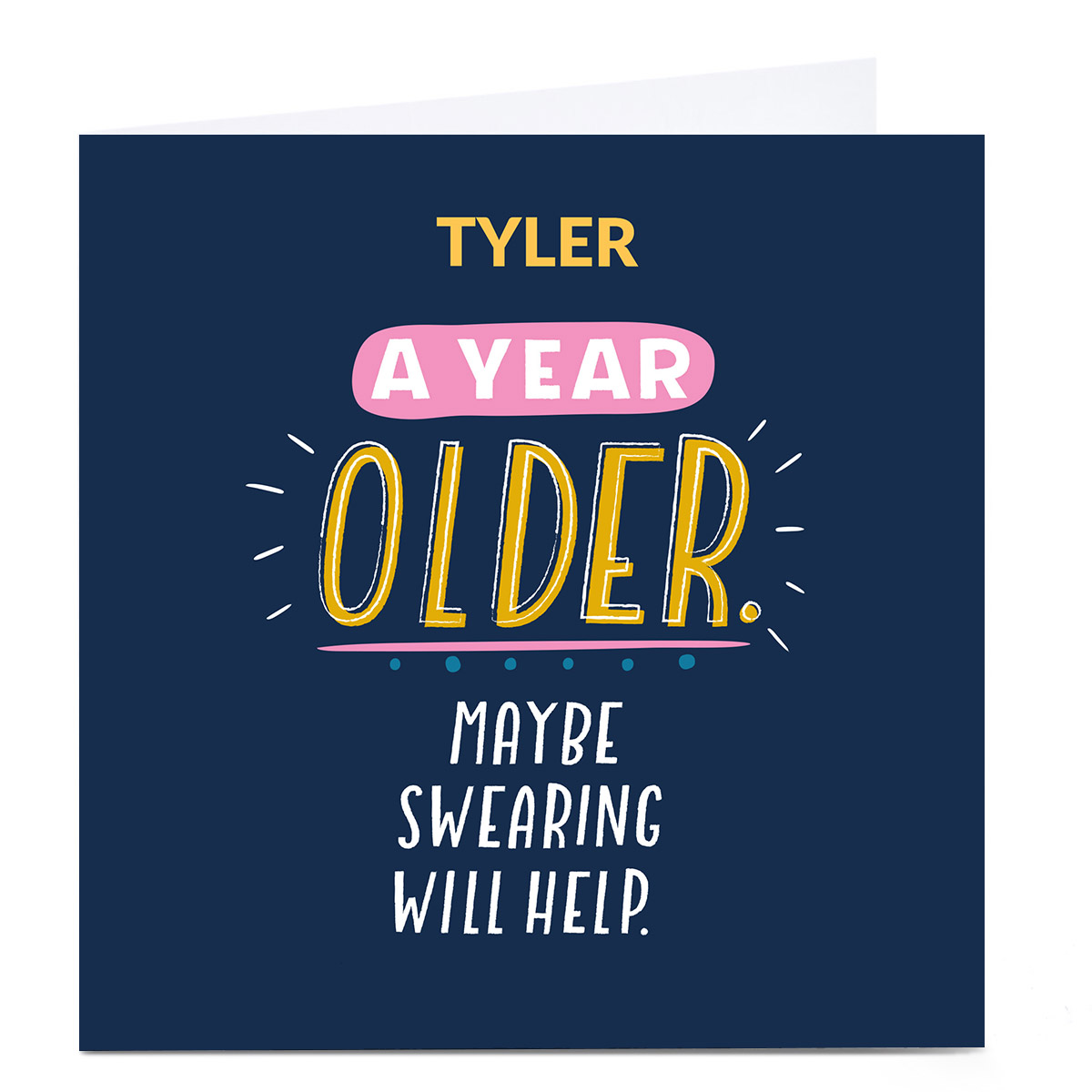 Personalised Larger than Life Birthday Card - Swearing Helps