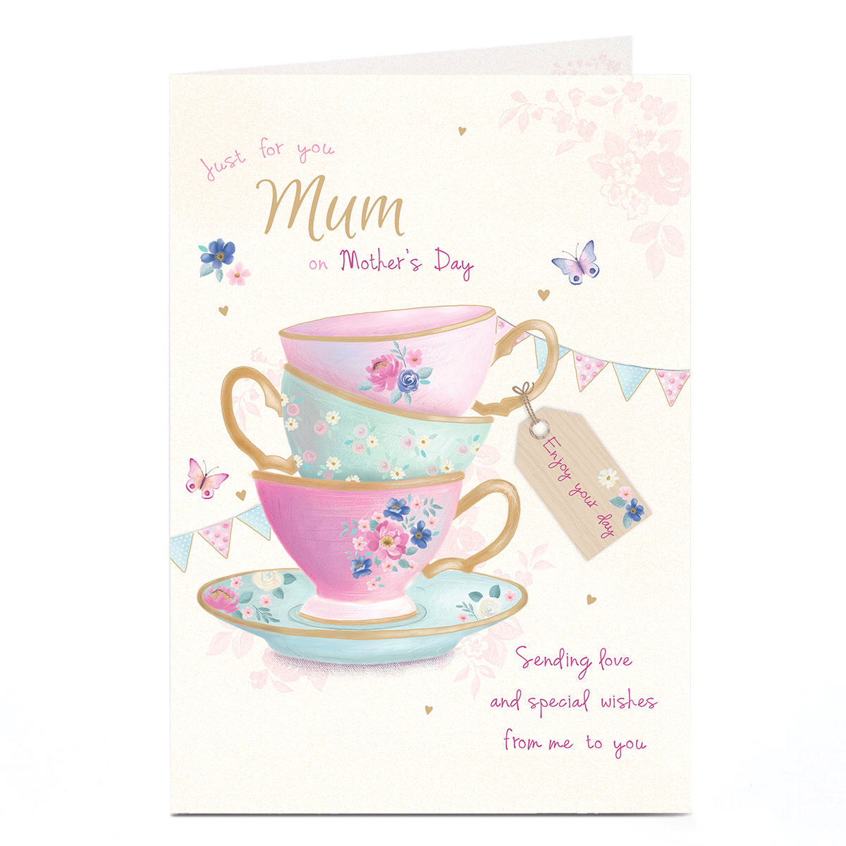 Personalised Mother's Day Card - Floral Teacups