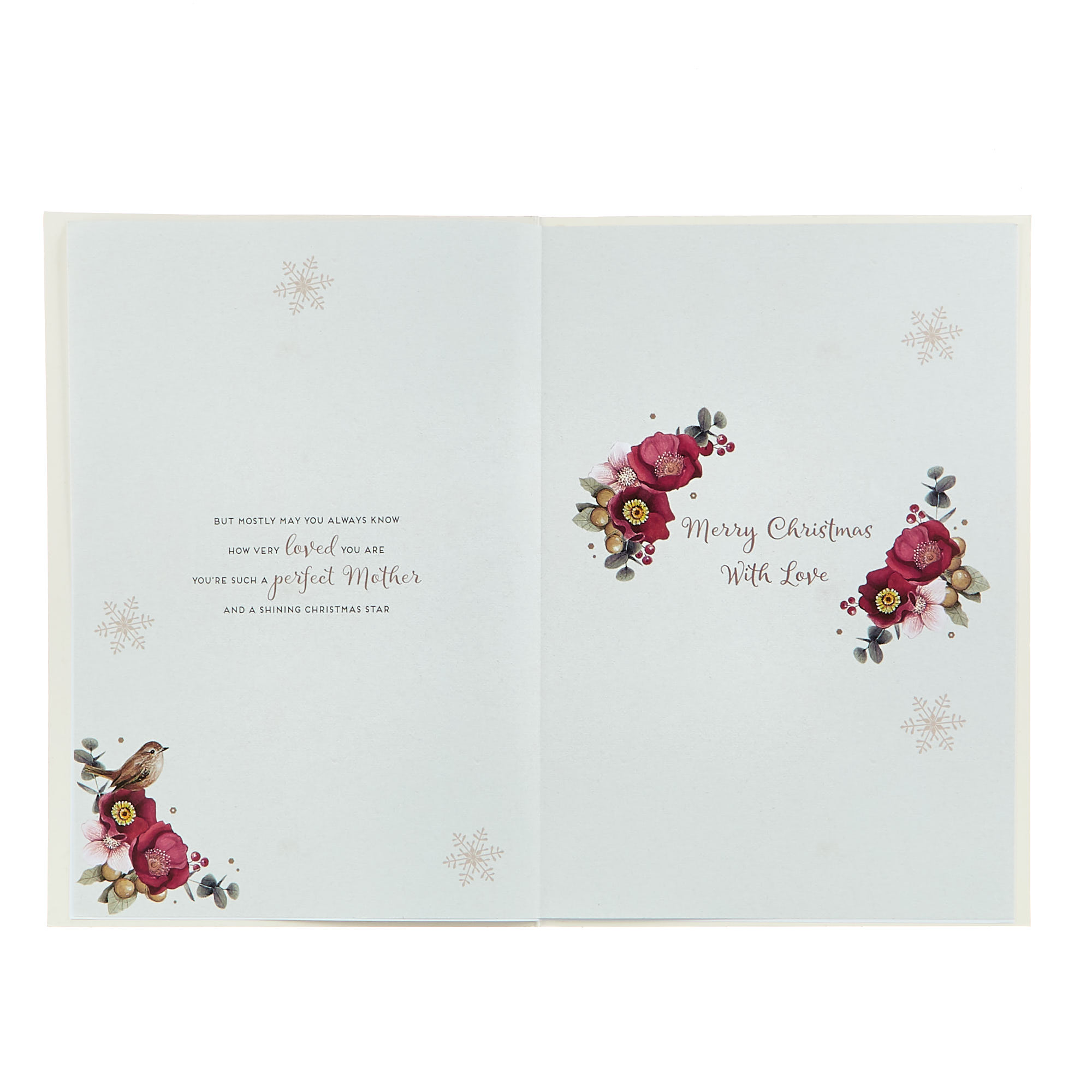 Christmas Card - Special Mother Red Flowers