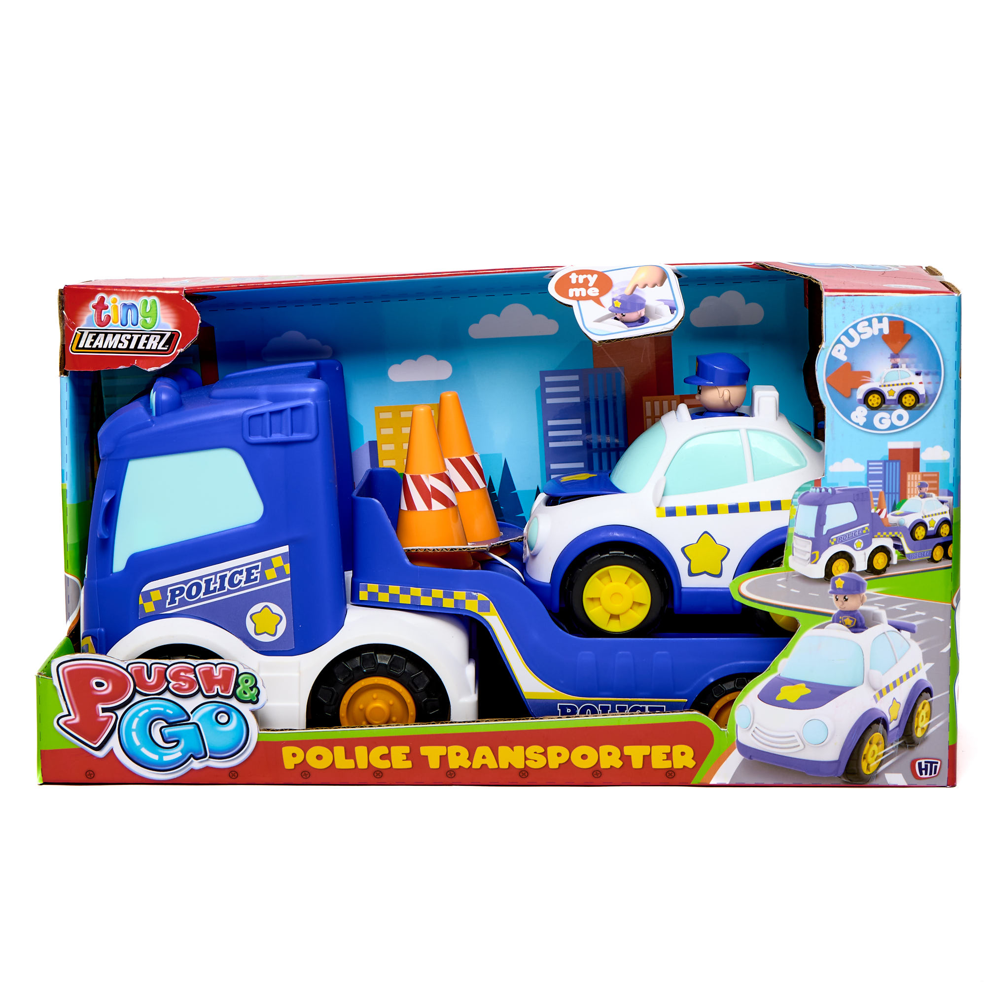 Tiny Teamsterz Push & Go Police Transporter