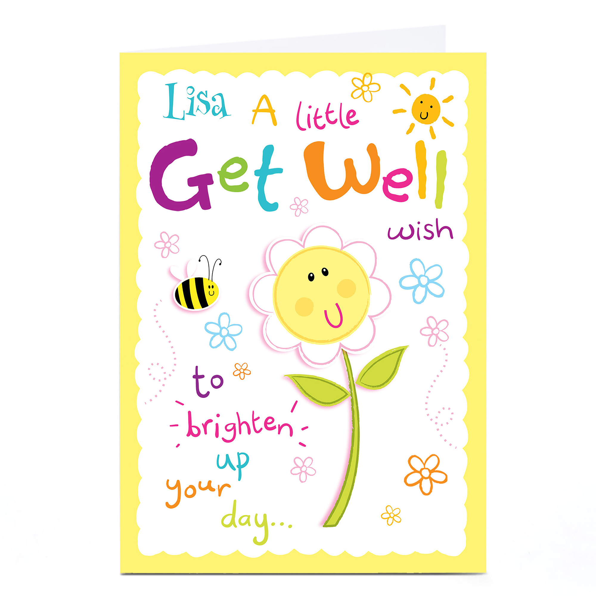 Personalised Get Well Soon Card - Sunflower
