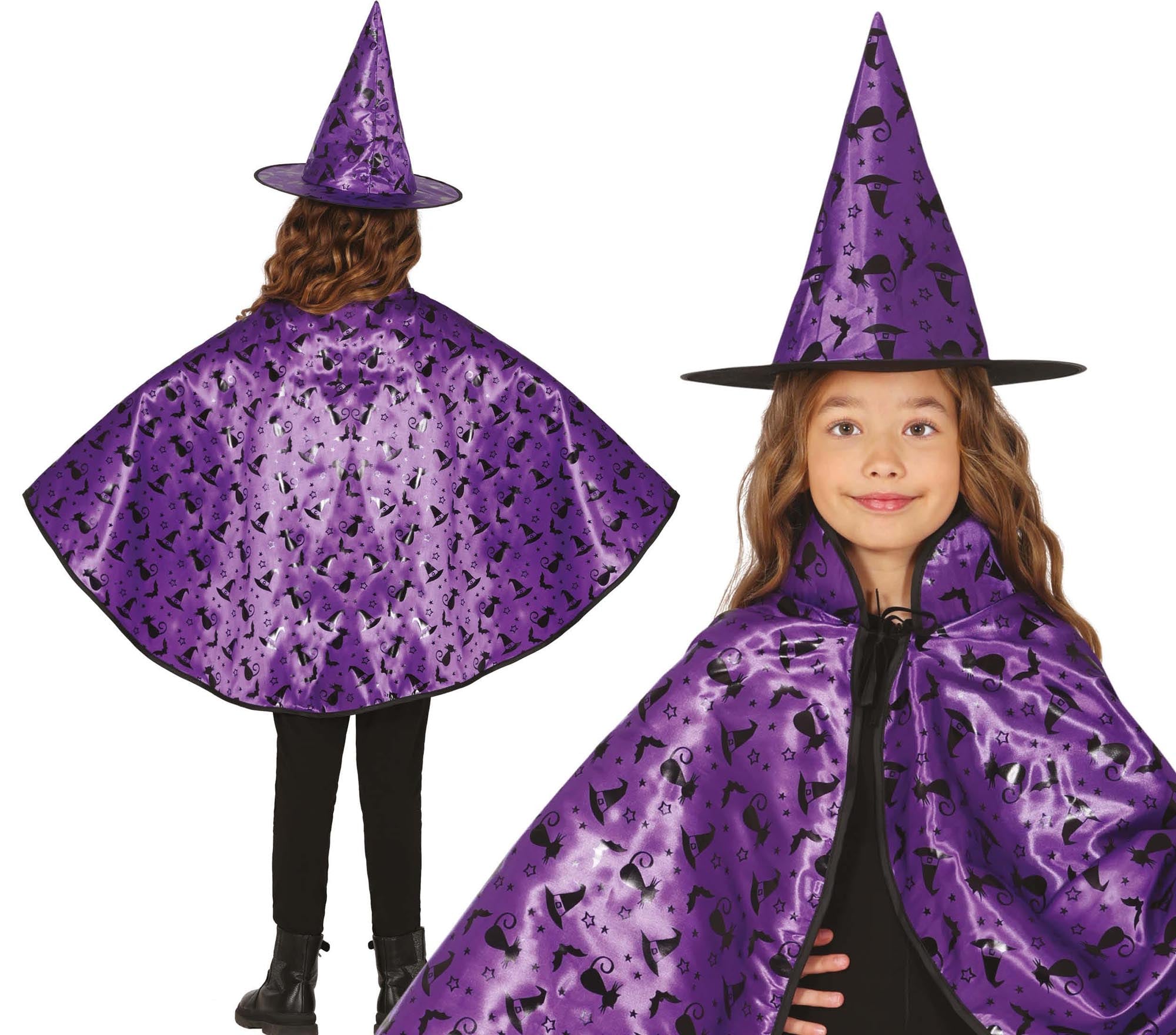 Children's Purple Witch Fancy Dress Set 