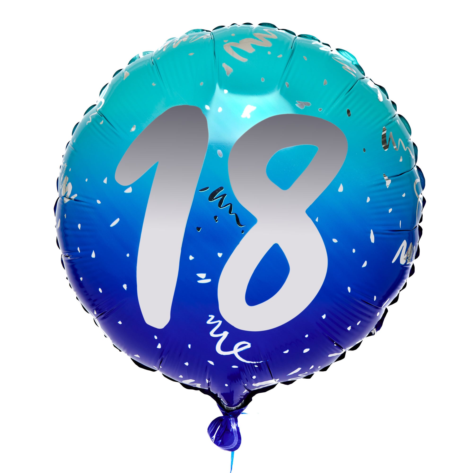 Blue Ombre 18th Birthday 18-Inch Foil Helium Balloon