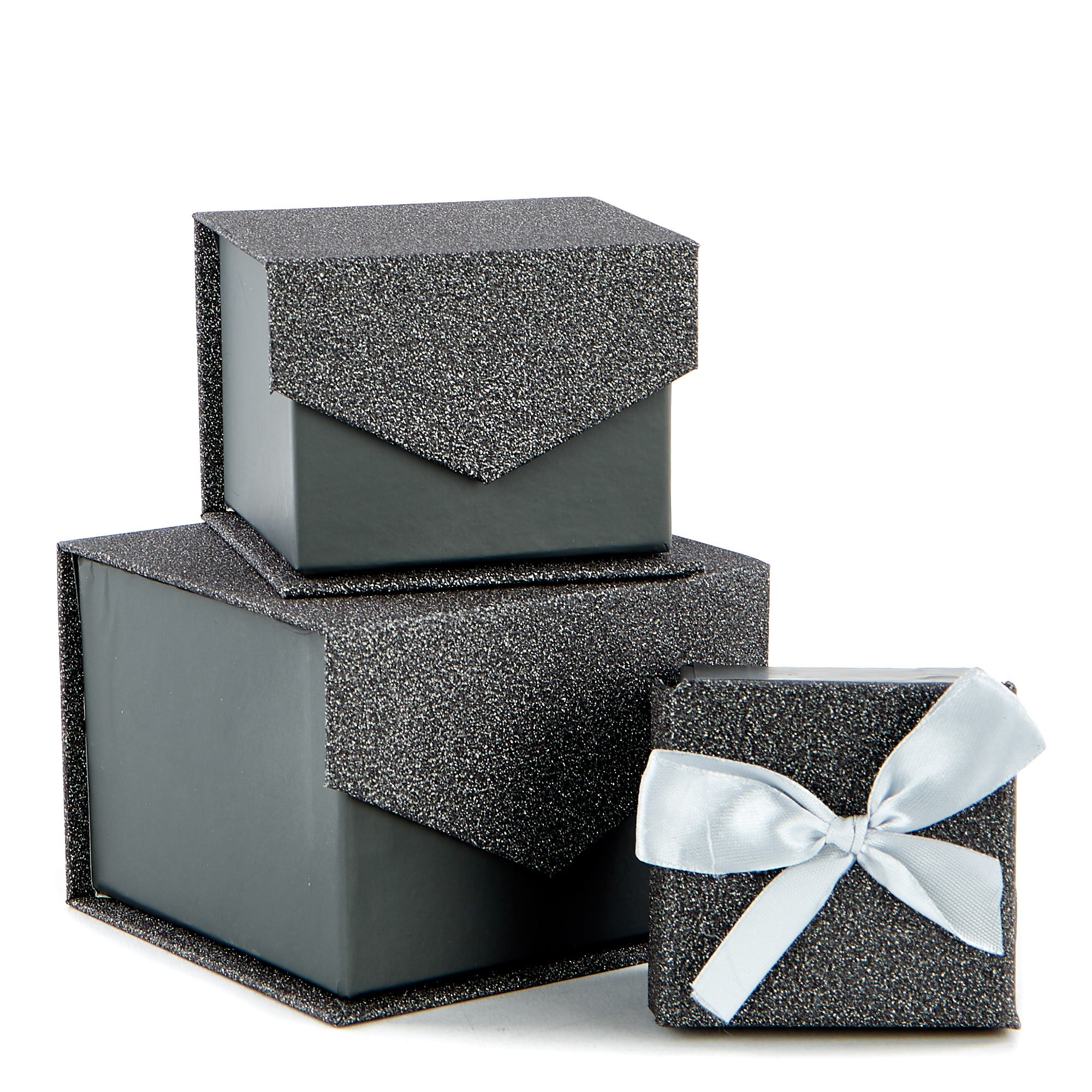 Buy Silver & Grey Jewellery Gift Boxes - Set Of 3 for GBP 4.47