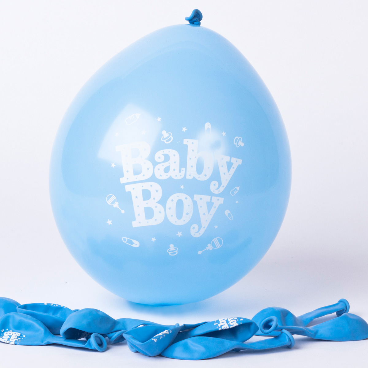 Blue Baby Boy Small Air-fill Latex Balloons - Pack Of 10