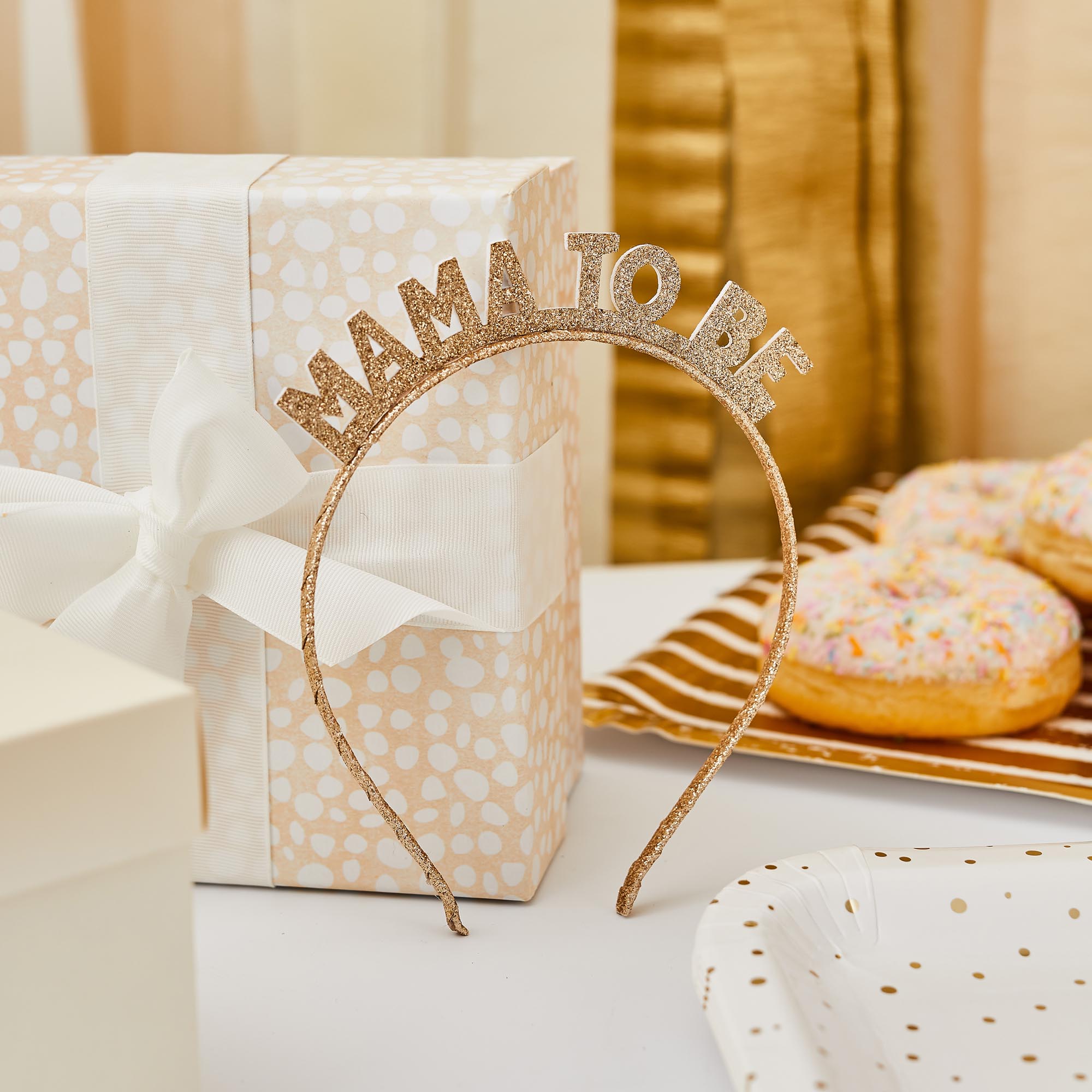 Gold Mama To Be Glitter Headband