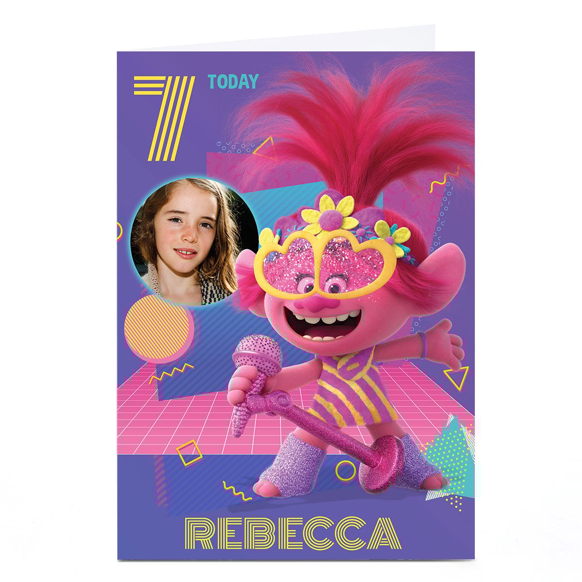 Trolls Editable Age Photo Card - Poppy