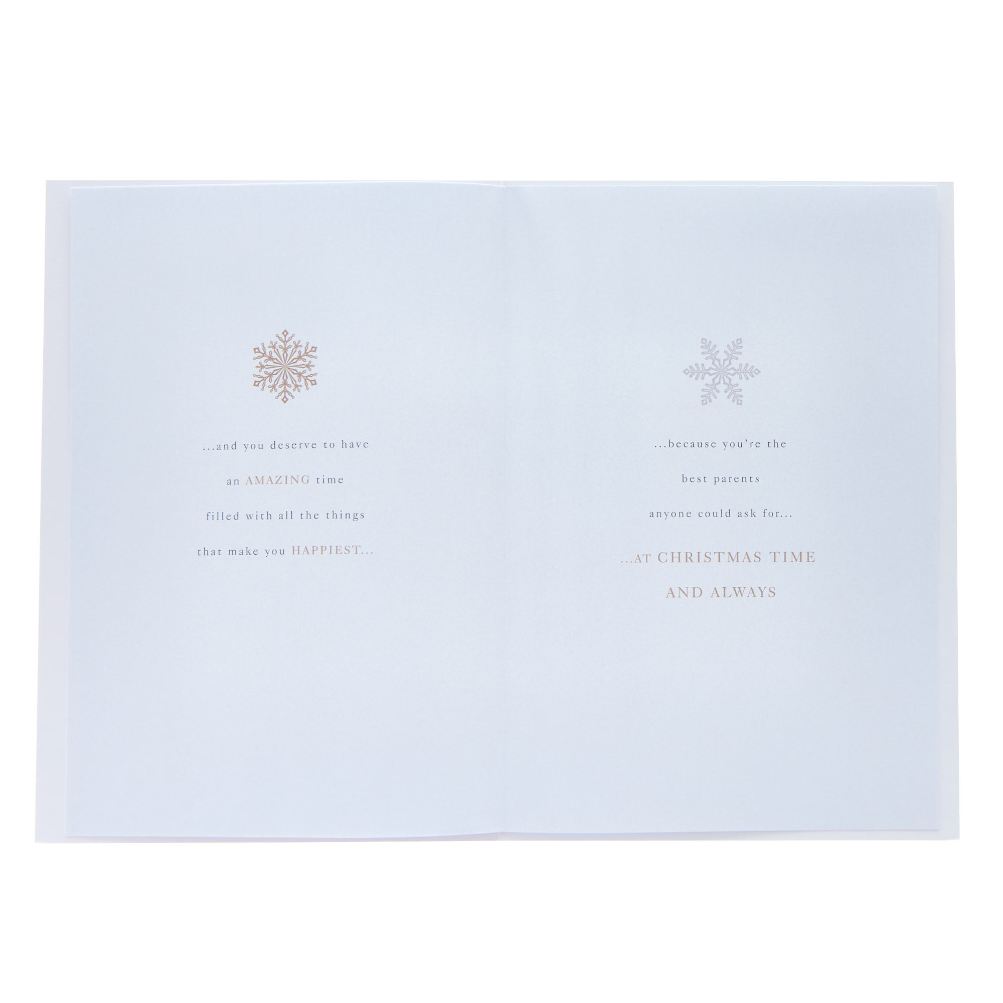 Mum & Dad Gold & Silver Snowflakes Christmas Card