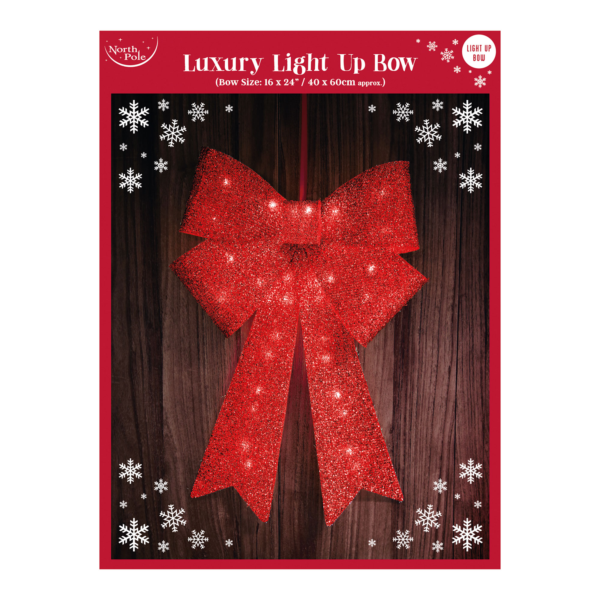 Red Luxury Light Up LED Door Bow