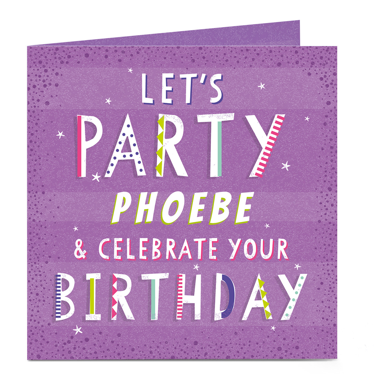 Personalised Birthday Card - Lets Party [Any Name]