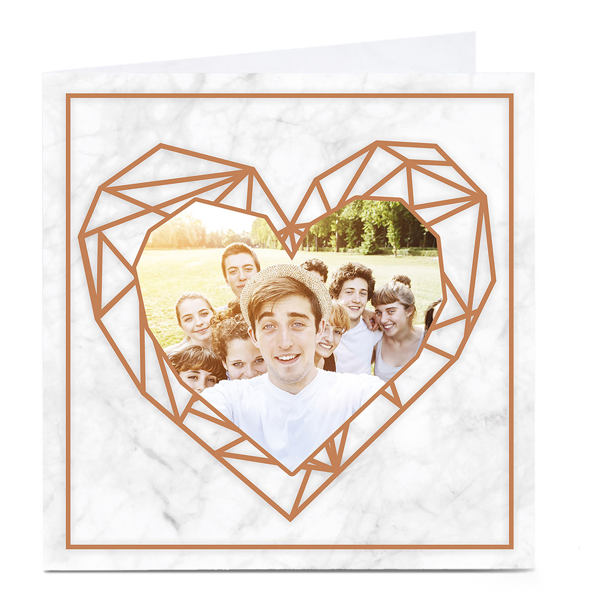 Photo Card - Marble And Gold Heart