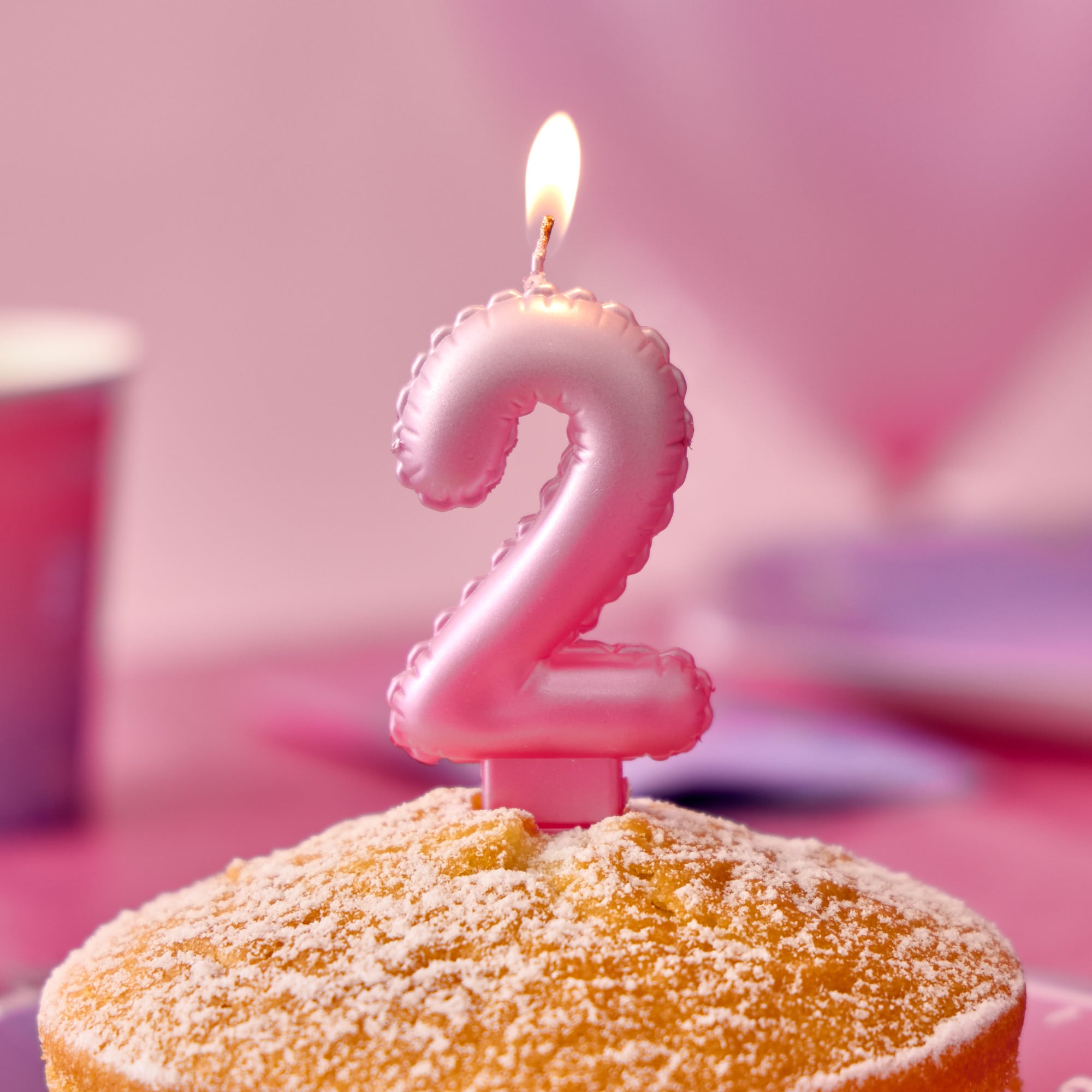Pink Number 2 Cake Candle