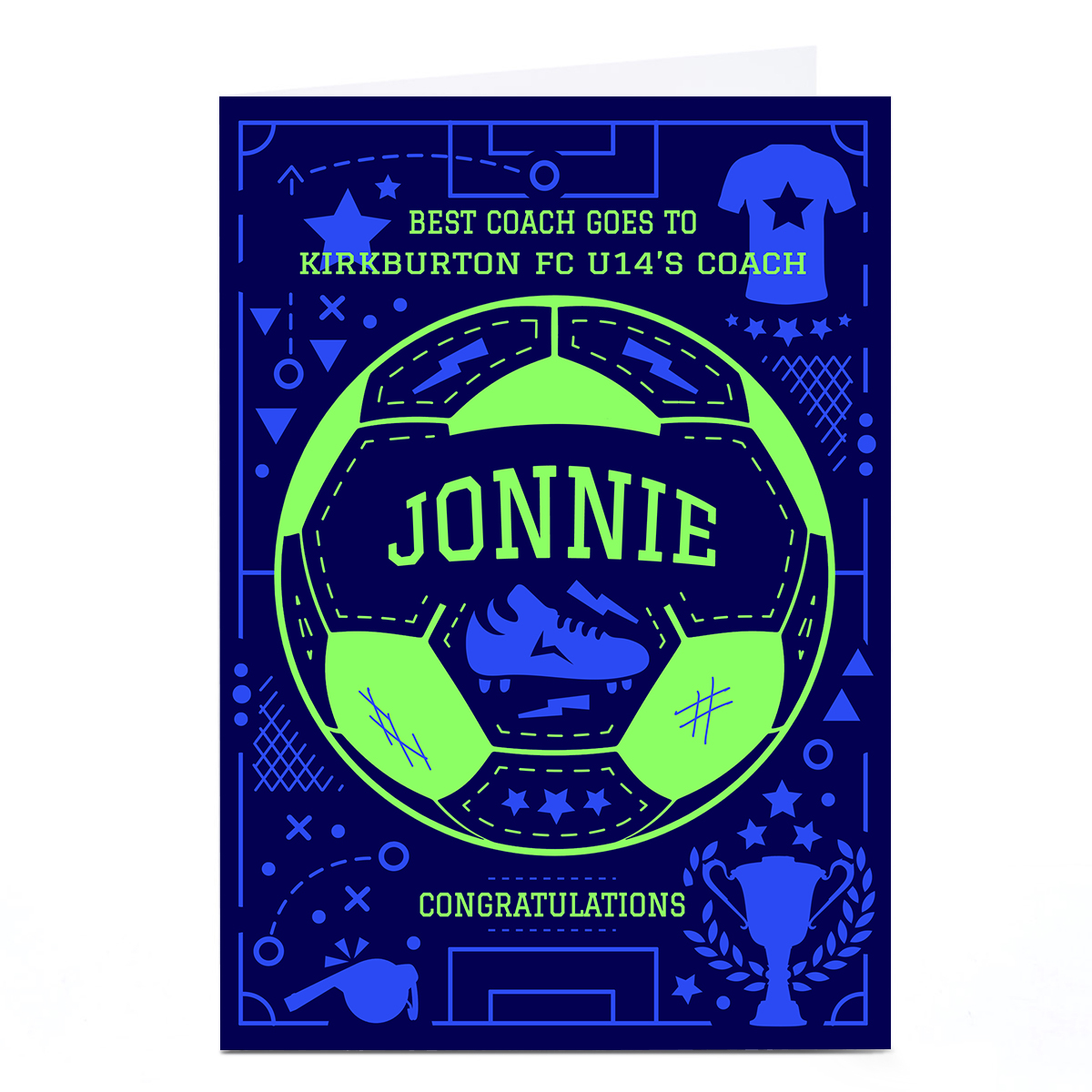 Personalised Card - Neon Football
