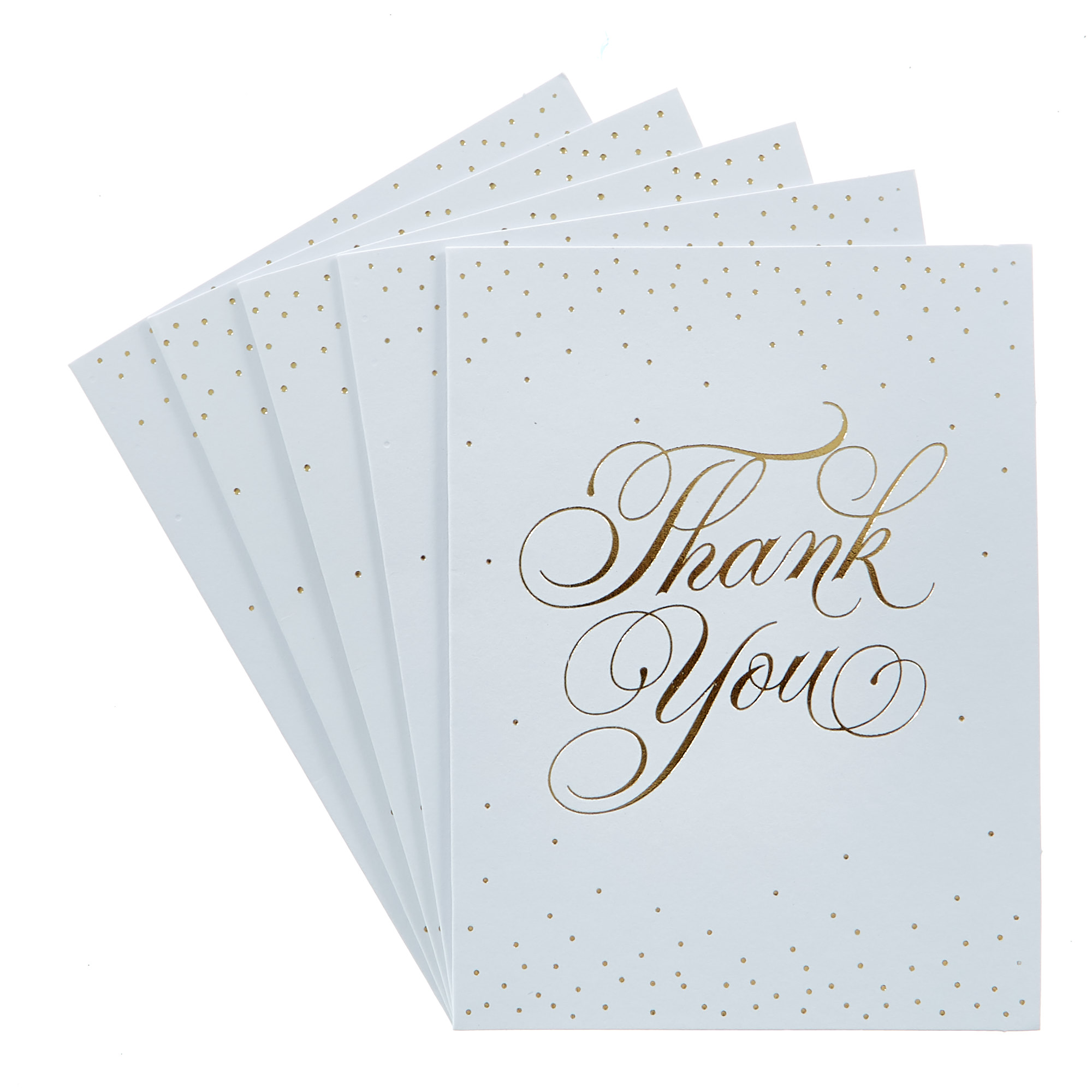Gold Script Thank You Cards - Pack Of 12