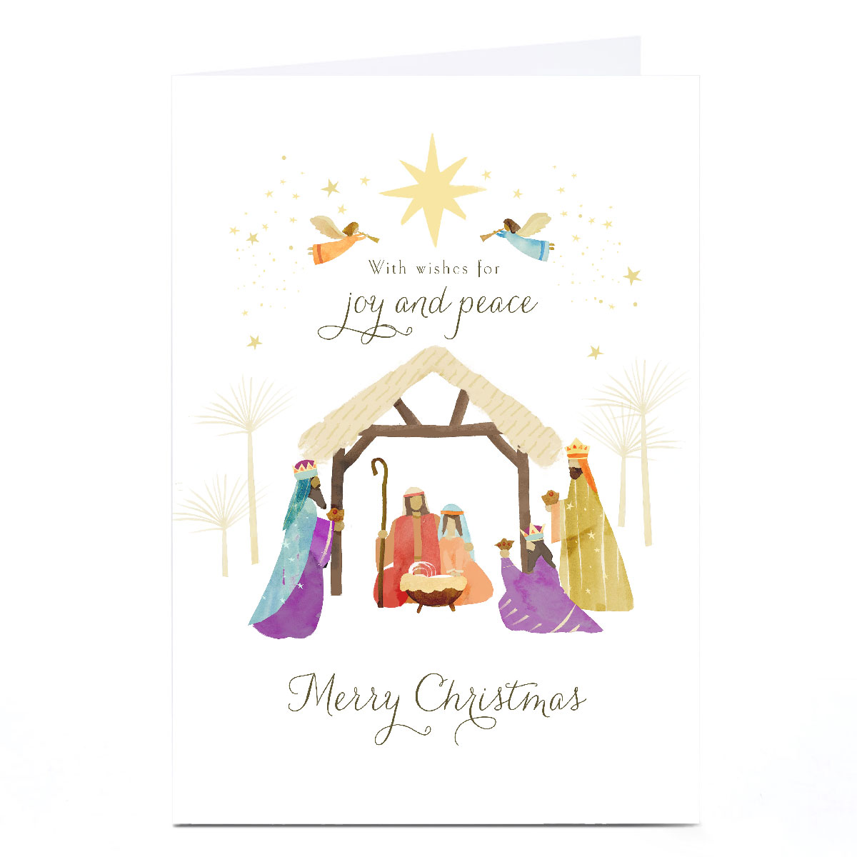 Personalised Christmas Card - With Wishes For Joy And Peace