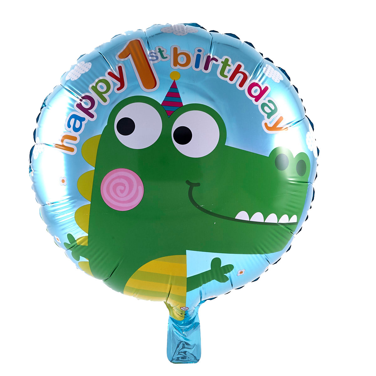 Happy 1st Birthday Crocodile Foil Helium Balloon