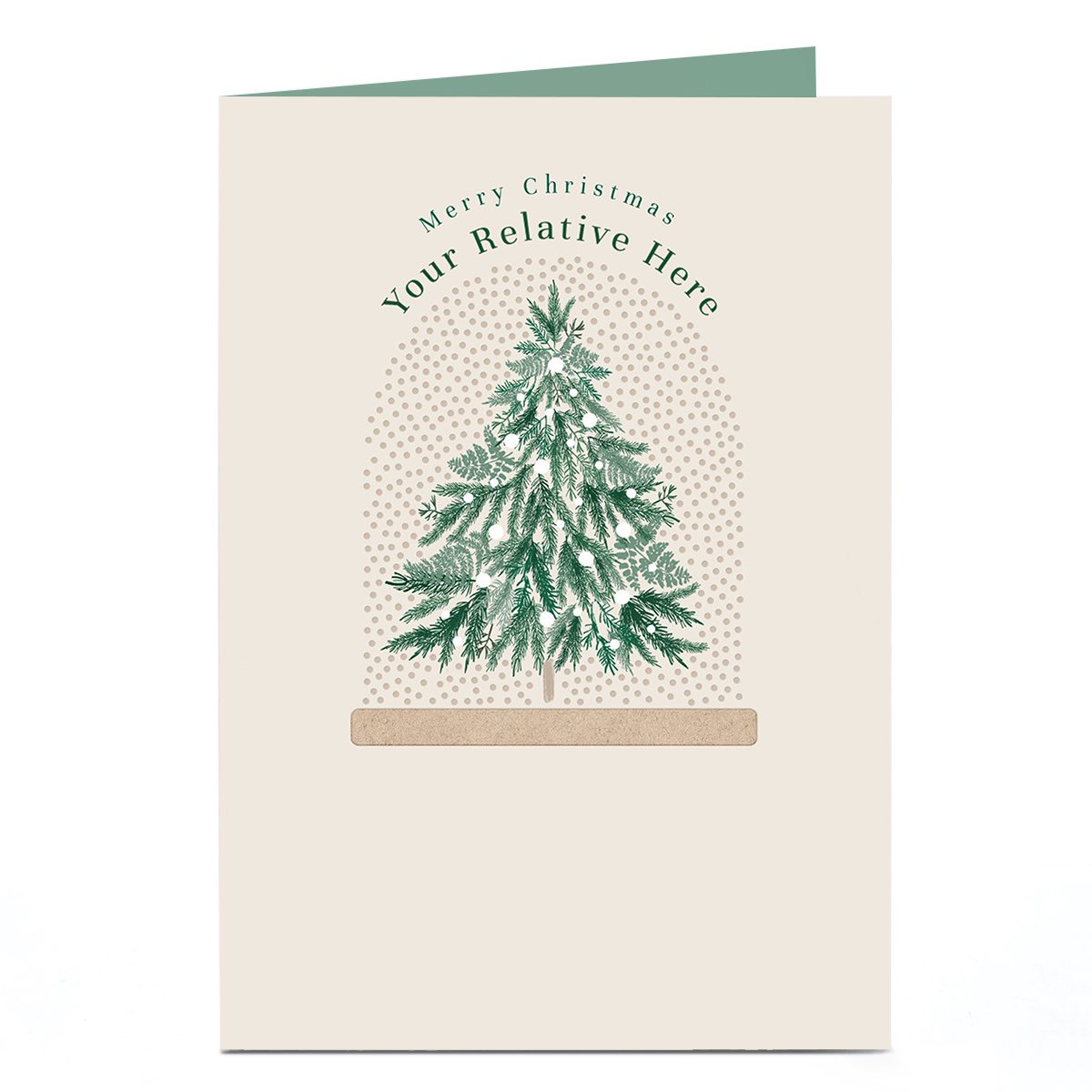 Personalised Christmas Card - Minimalist Christmas Tree Globe, Any Name