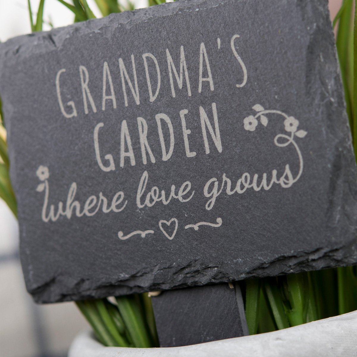 Personalised Engraved Slate Plant Marker - Where Love Grows