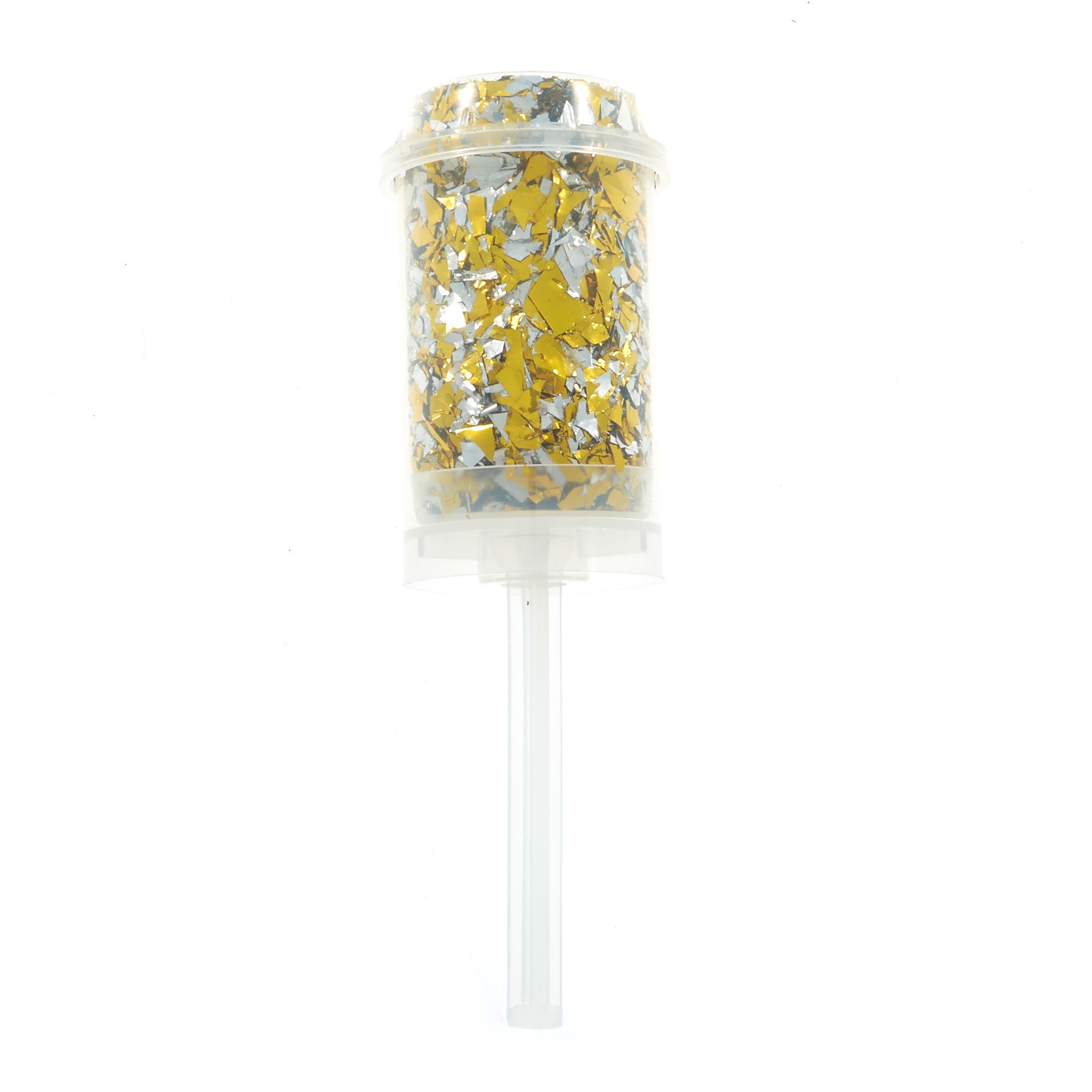 Foil Confetti Push Popper - Gold & Silver